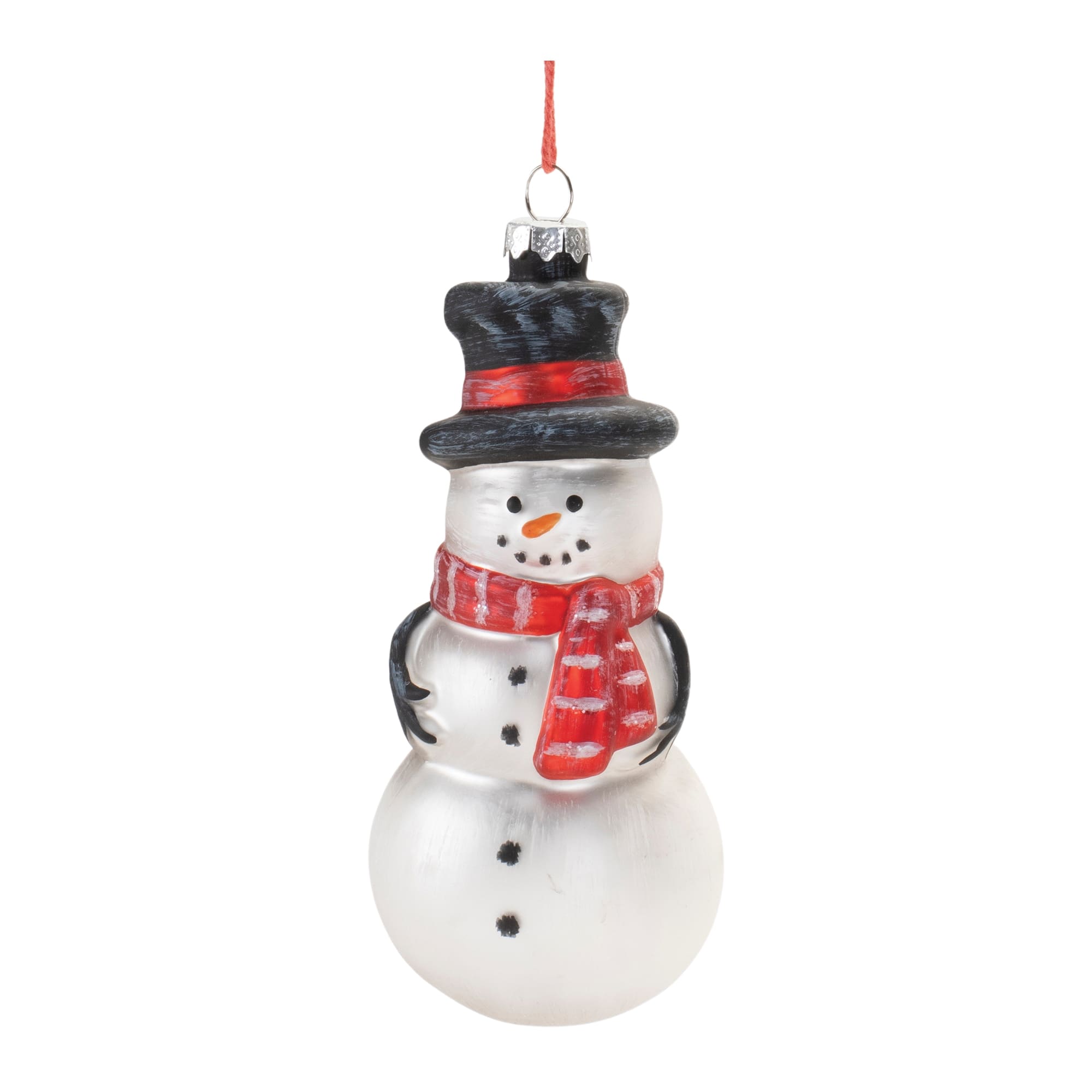 5" Frosted Glass Snowman Ornaments, 6ct.