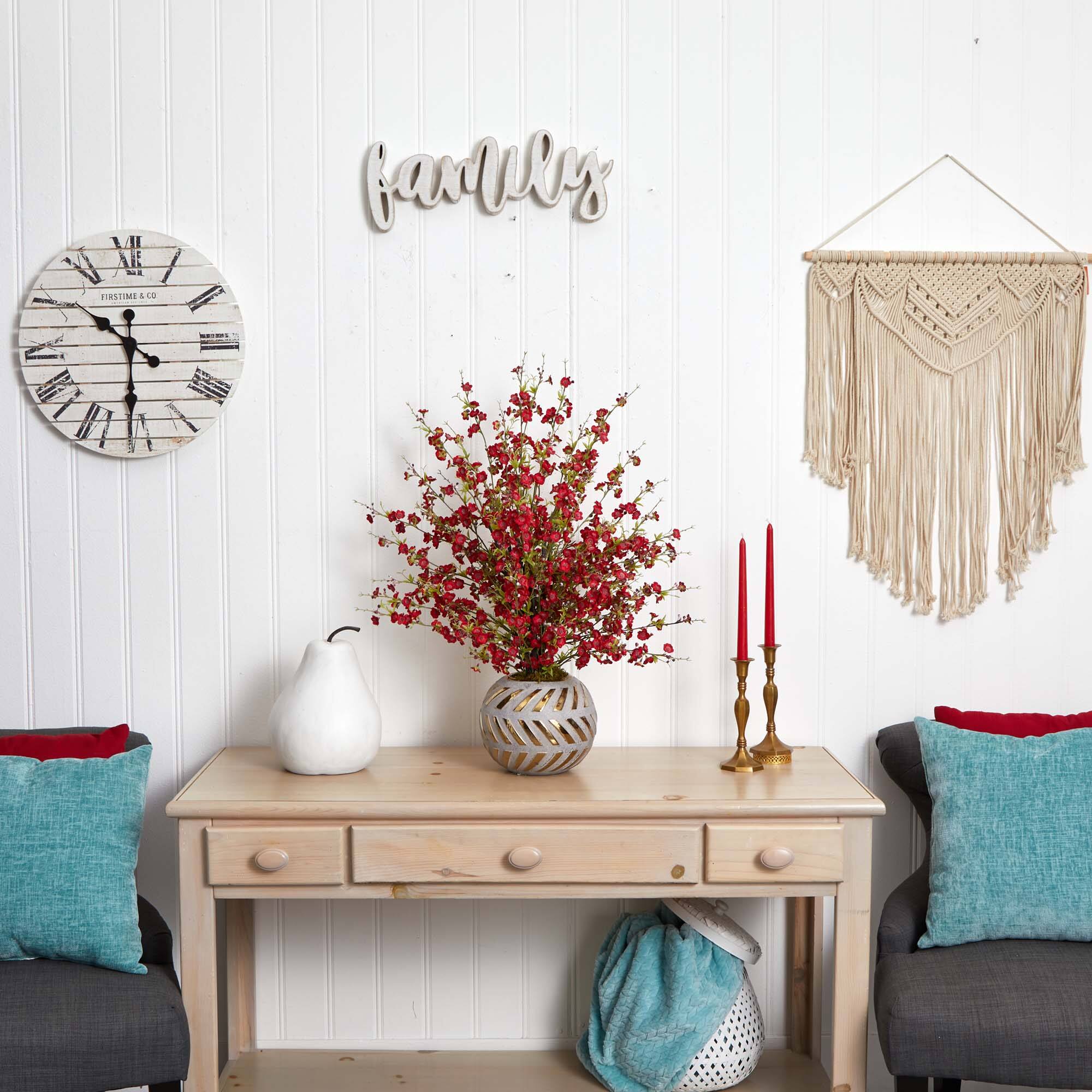 2.5ft. Cherry Blossom Arrangement in Gold Trimmed Stoneware Vase