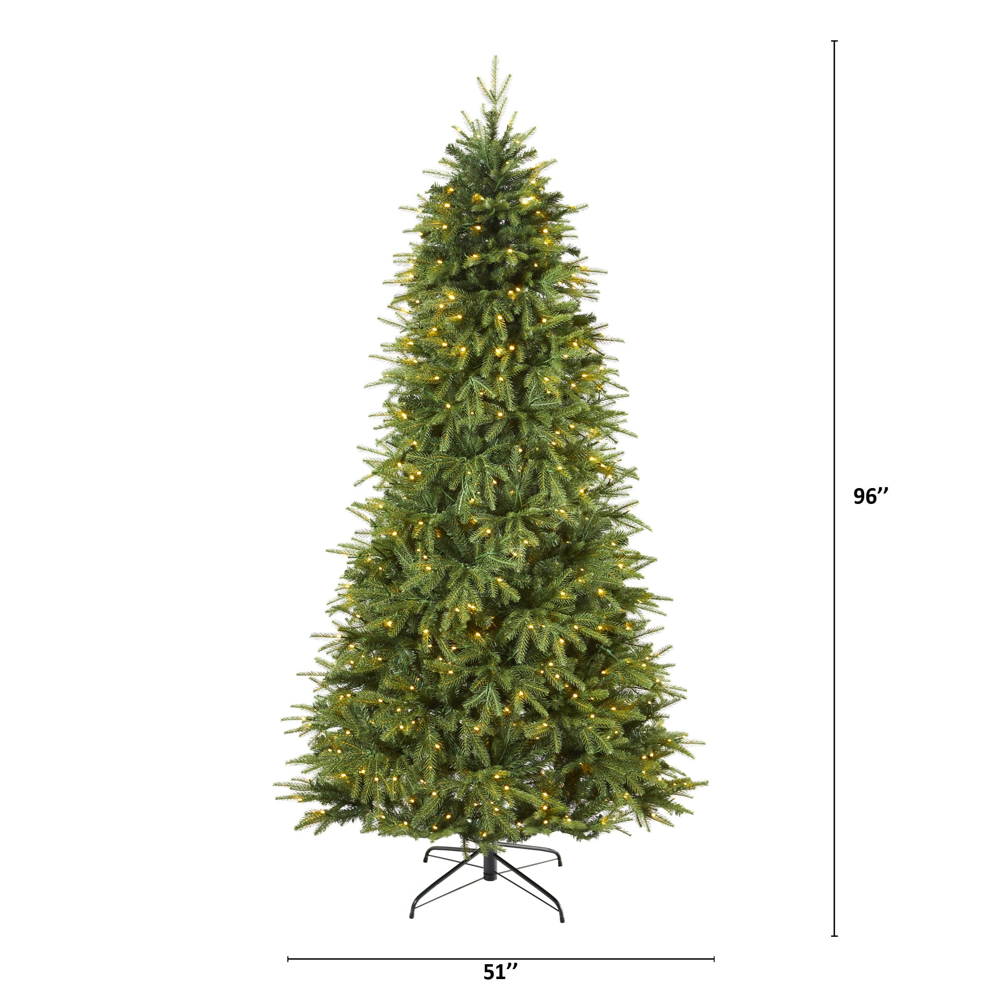 8ft. Pre-Lit Vancouver Fir Natural Look Artificial Christmas Tree with Clear LED Lights