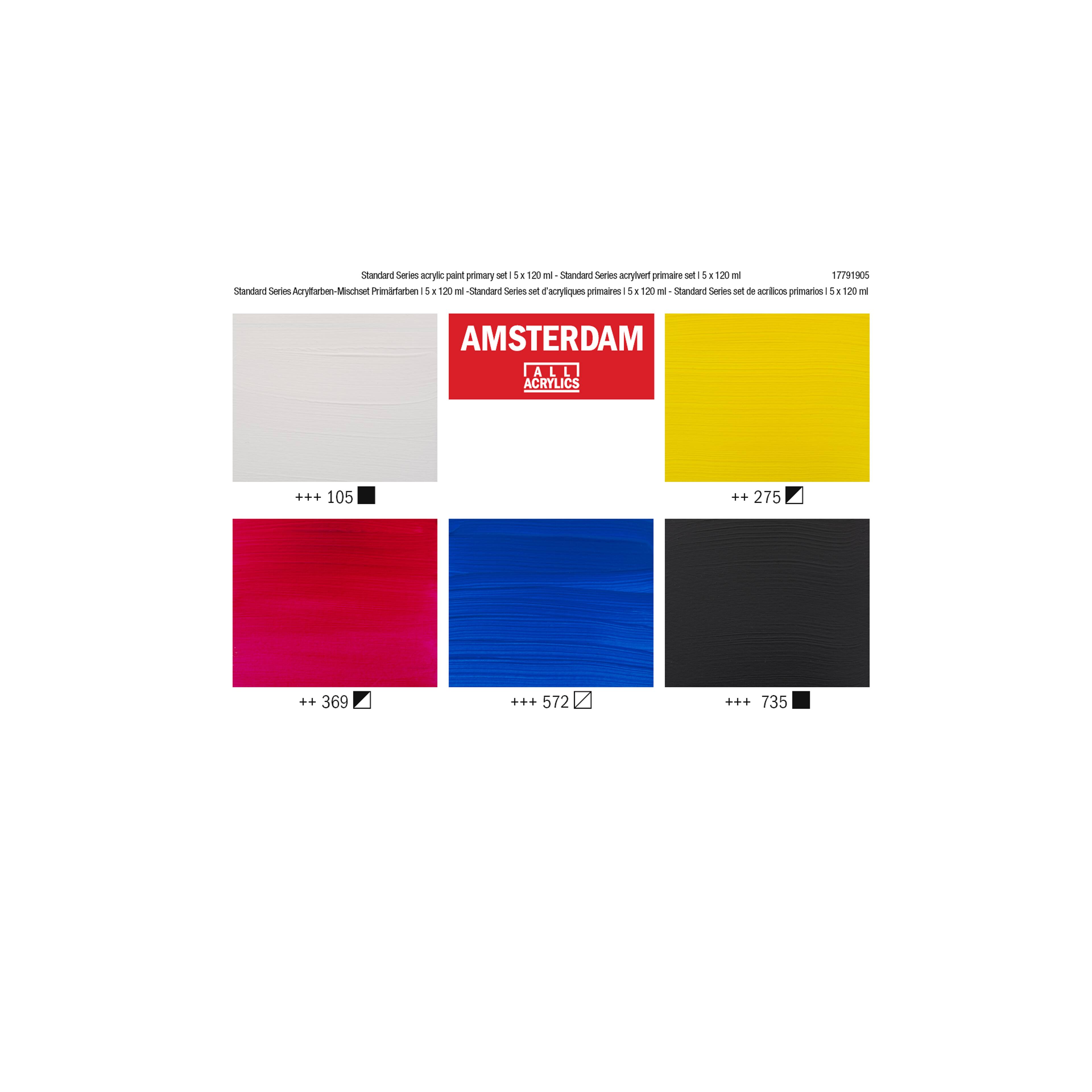 Amsterdam Standard Series Primary Acrylic Paint Set