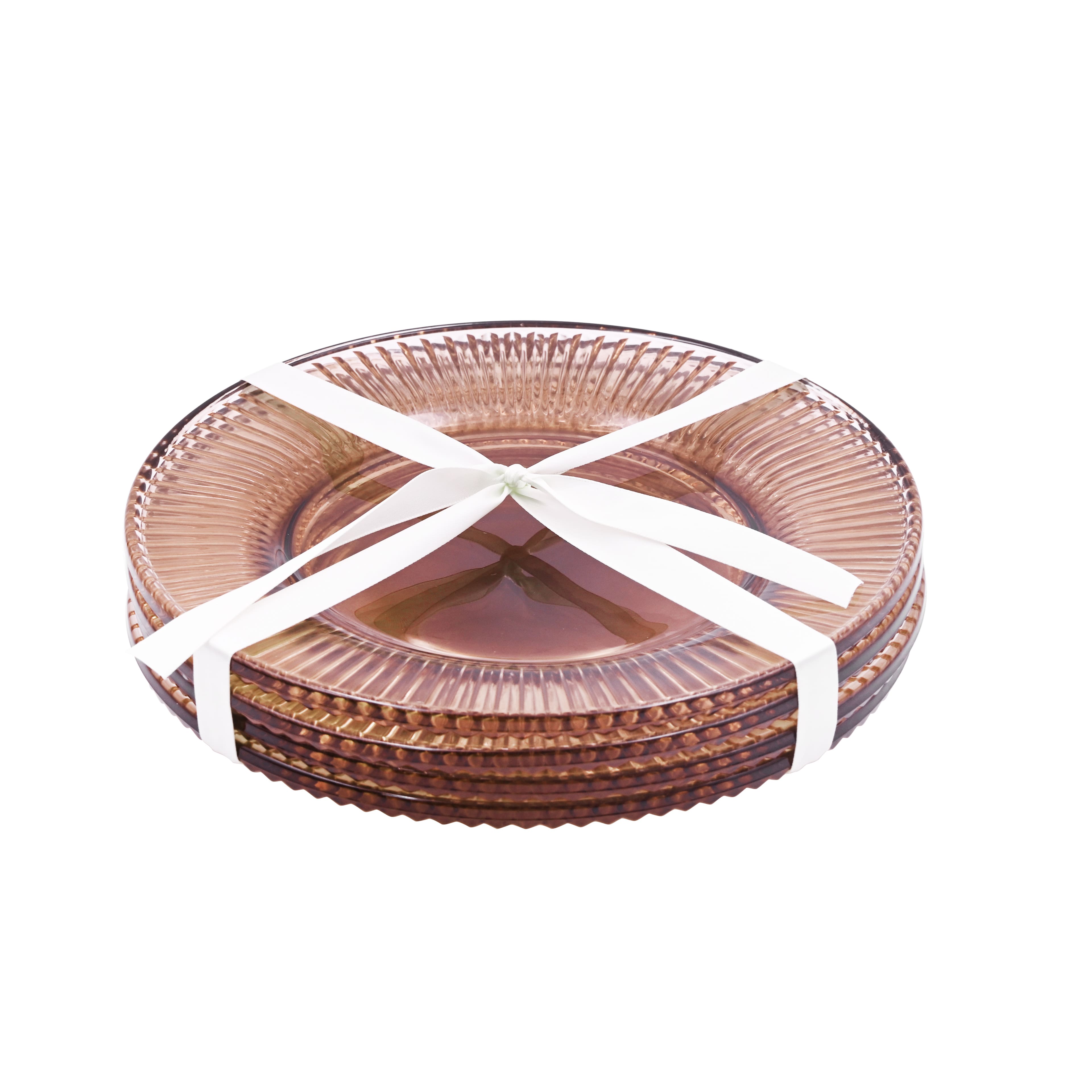 9" Pink Glass Plates, 4ct. by Celebrate It™