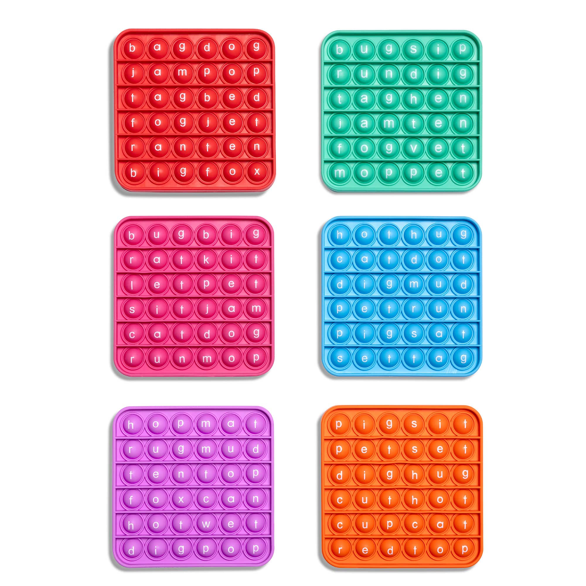 The Fidget Game 5" CVC Word Pop It Mats Set