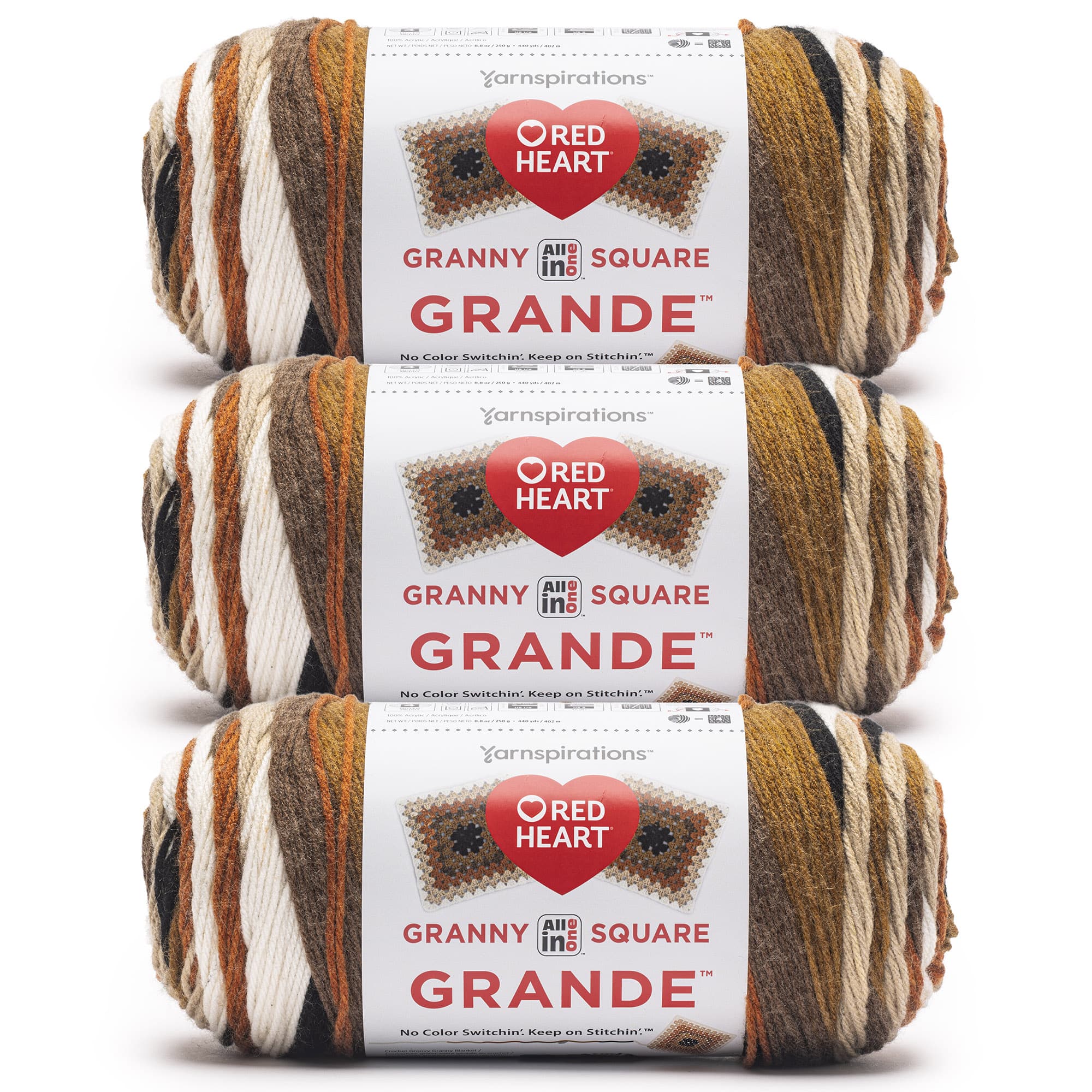 3 Pack Red Heart® All in One™ Granny Square Grande™ Yarn