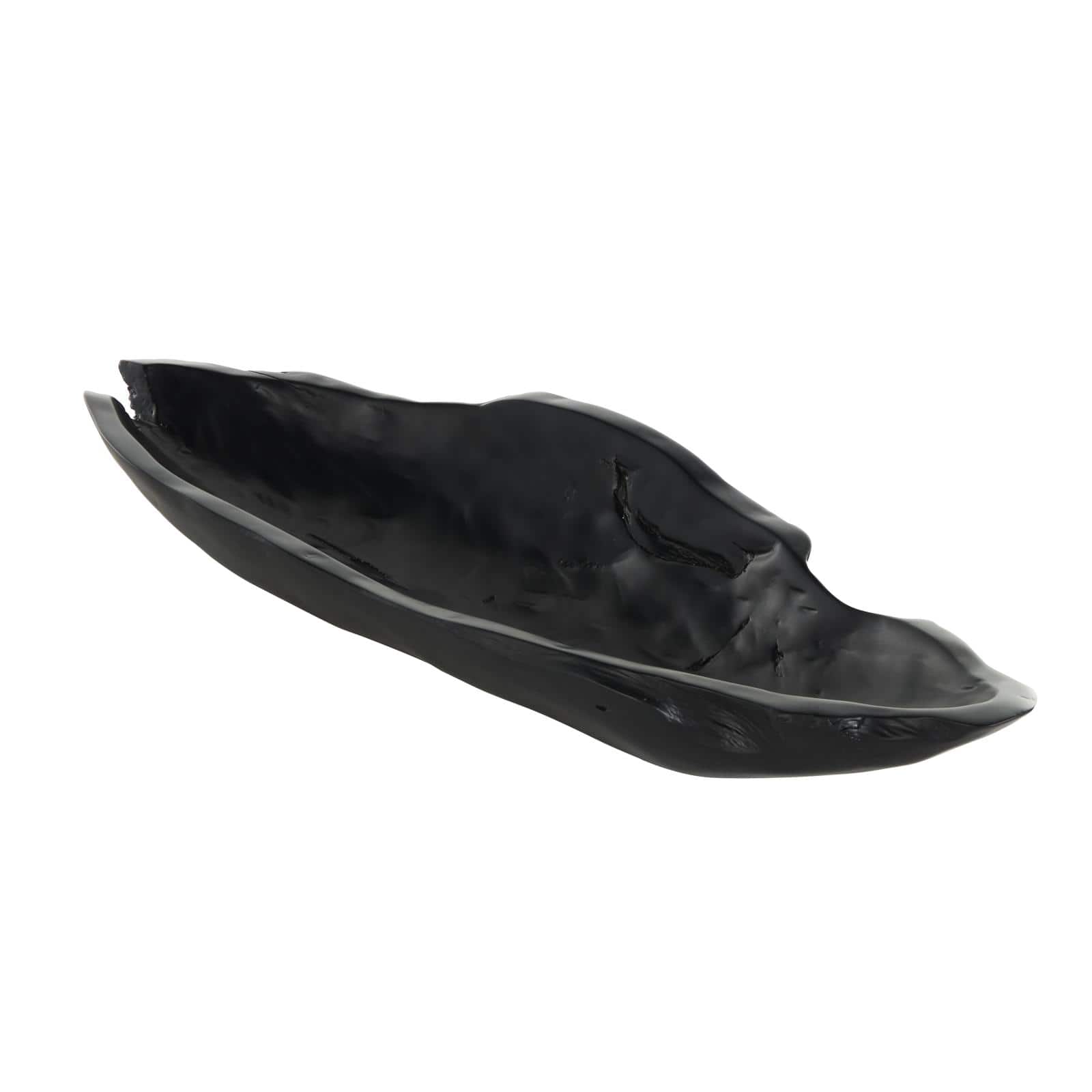 3.5" Black Teak Wood Handmade Live Edge Abstract Decorative Bowl