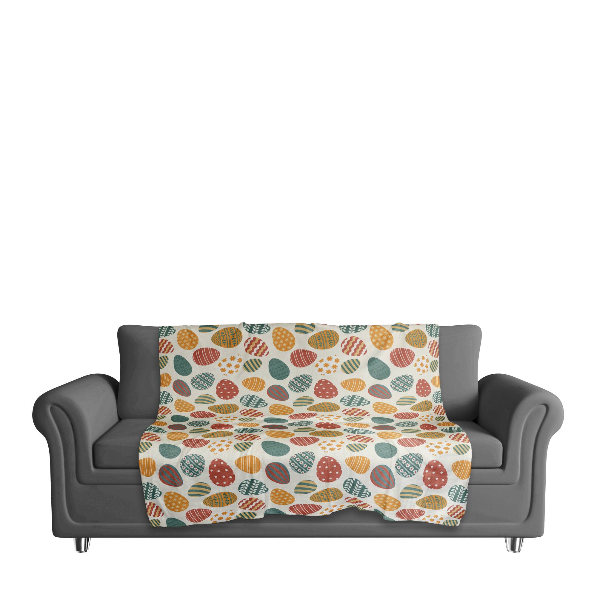 Bold Easter Egg Pattern Blanket 50" x 60" Sherpa Fleece Blanket