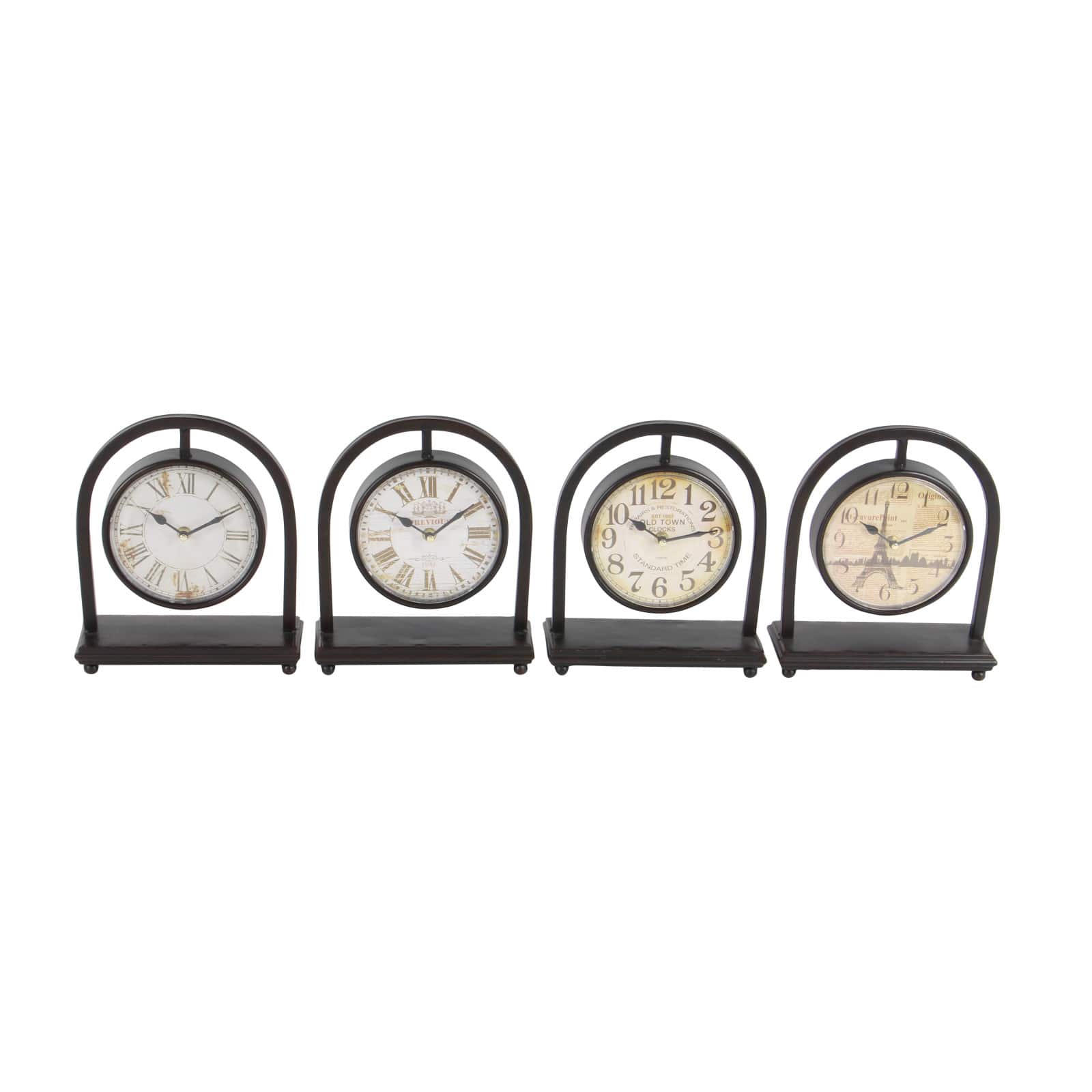 11" Black Metal Vintage Hanging Clock Set