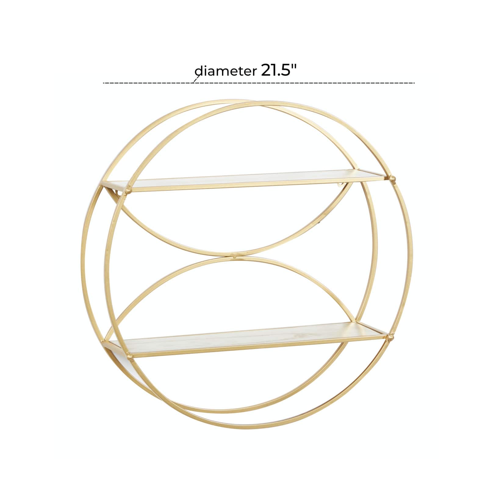 CosmoLiving by Cosmopolitan Gold Metal Contemporary Wall Shelf, 22" x 22" x 7"