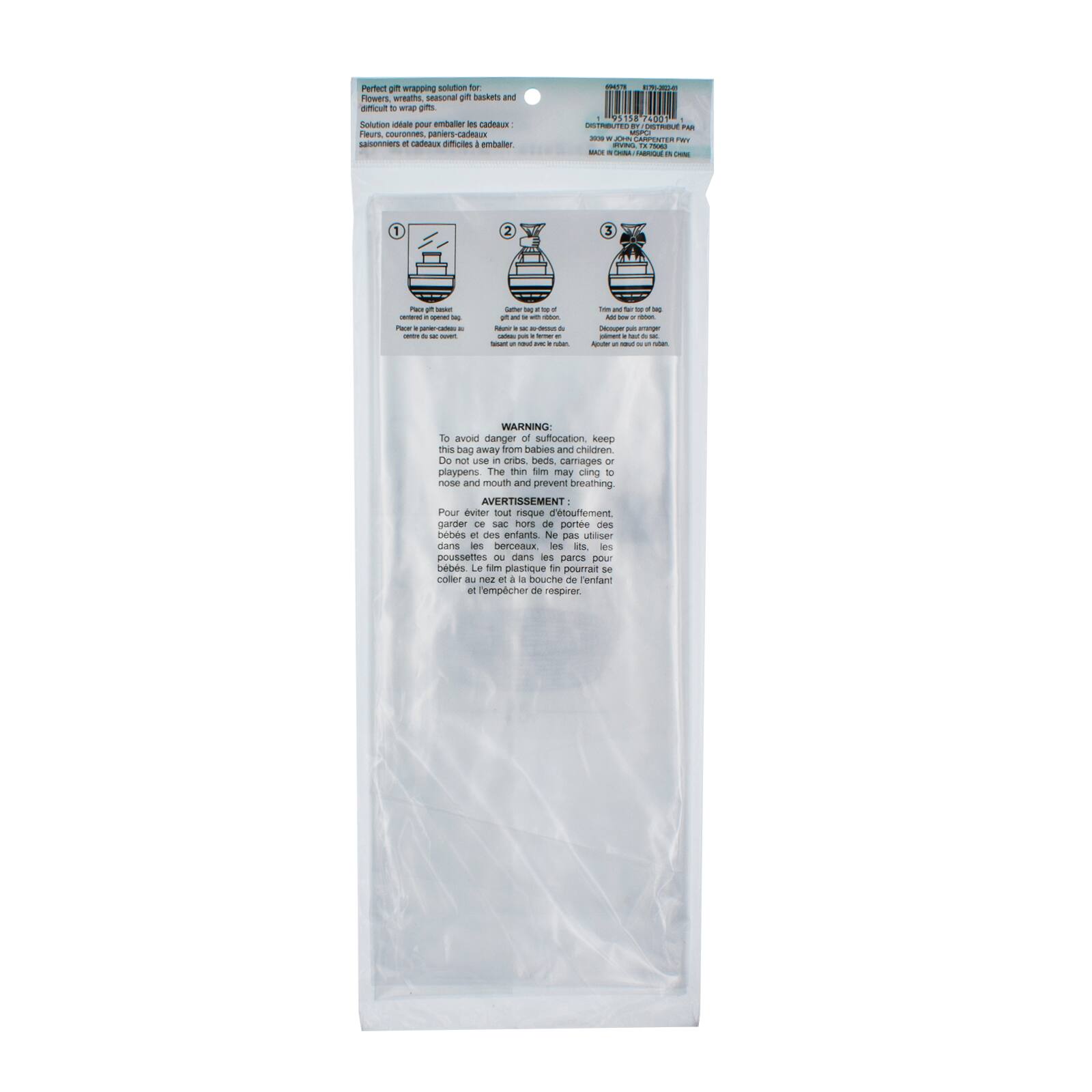 24 Pack: Jumbo Clear Basket Gift Bag by Celebrate It™