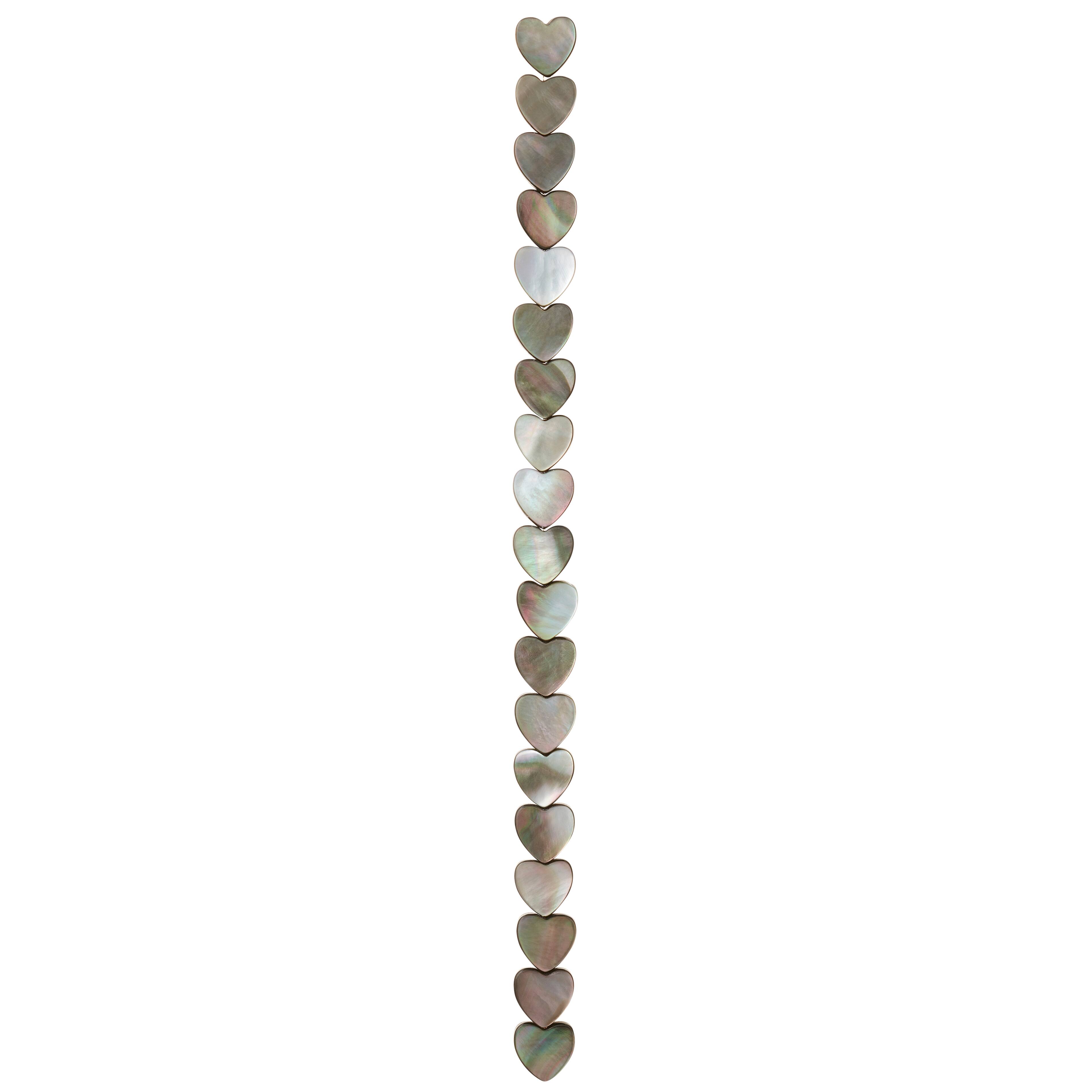 12 Pack: Gray Shell Heart Beads, 10mm by Bead Landing™