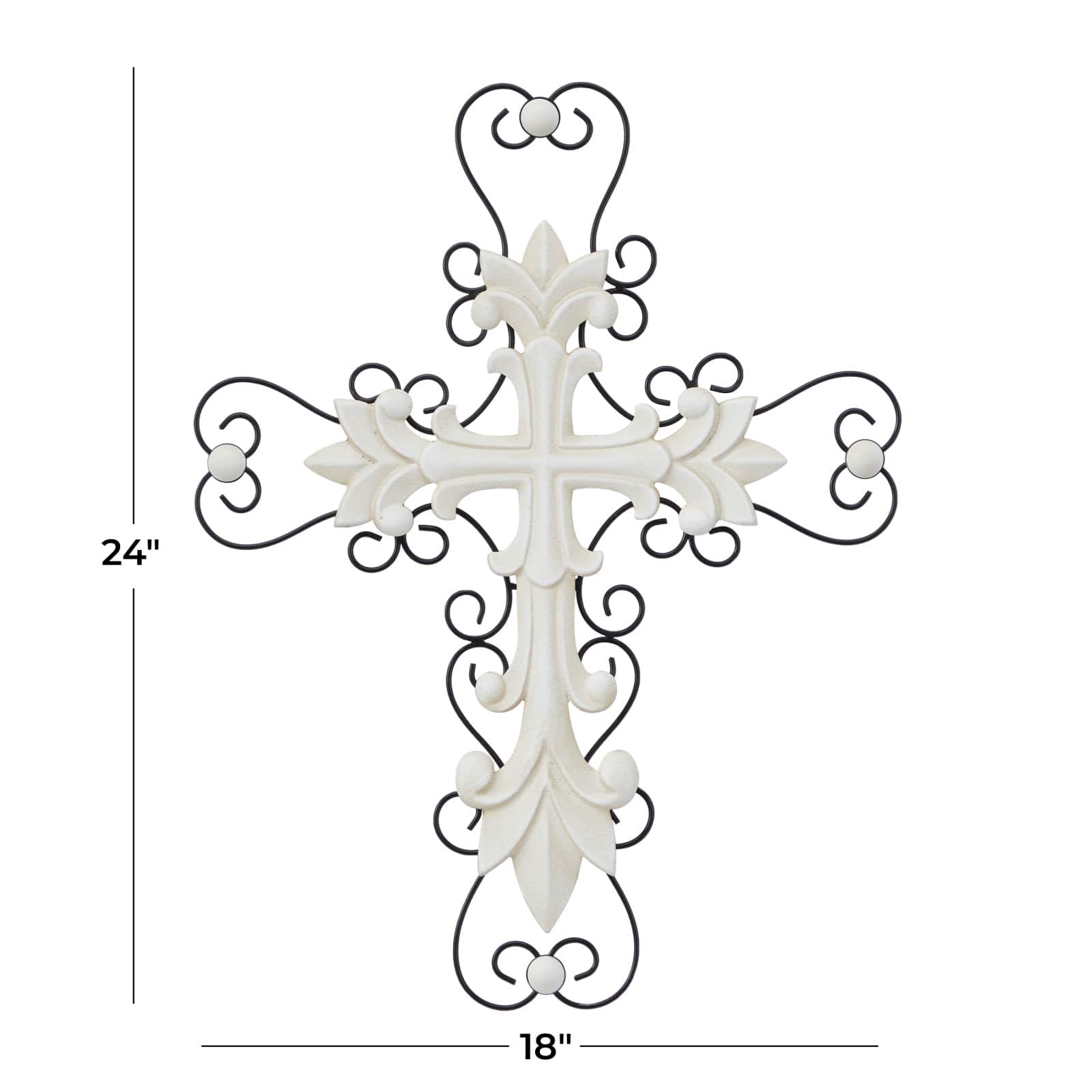 White Traditional Crosses, 18" x 1" x 24"