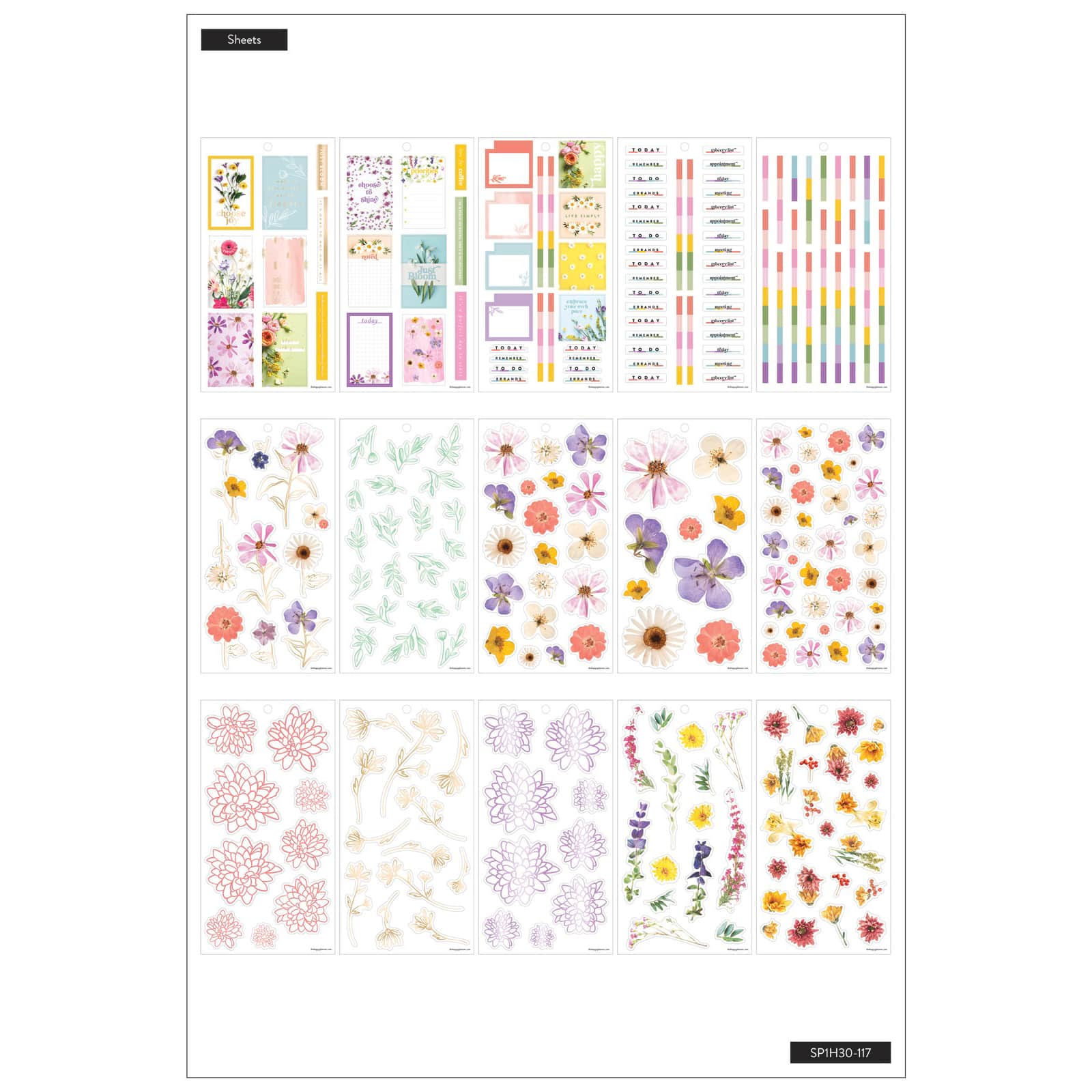 The Happy Planner® Pressed Florals Value Pack Stickers