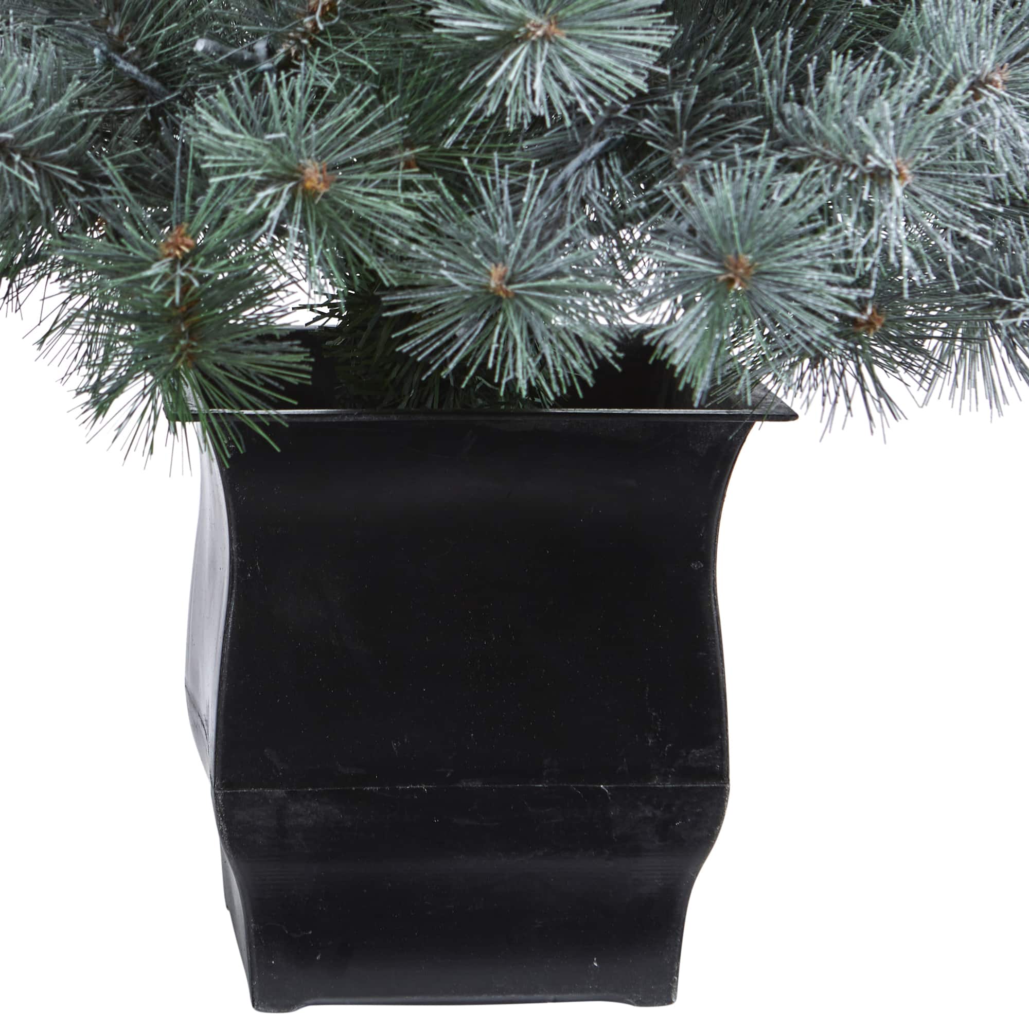 4ft. Pre-Lit Snowy Mountain Pine Artificial Christmas Tree, Blue LED Lights