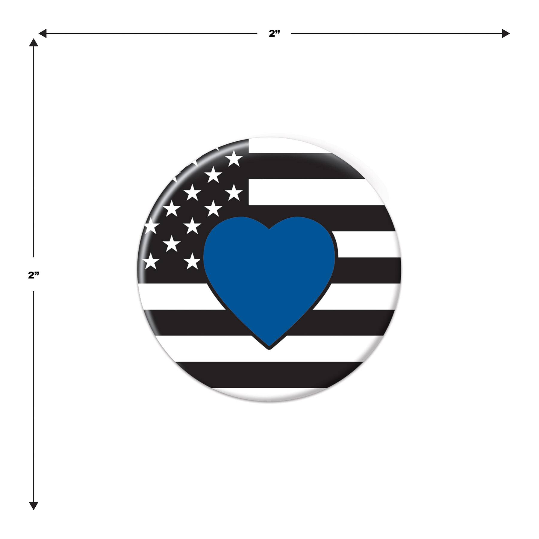 Beistle 2" Blue Heart Buttons, 6ct.