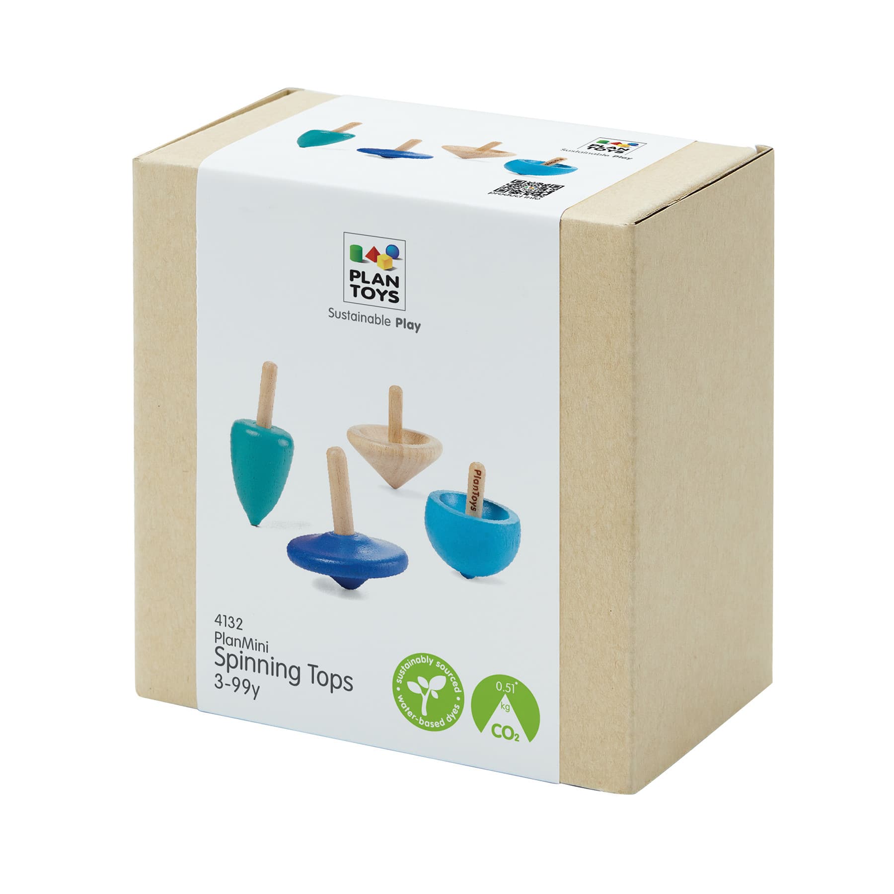 PlanToys Mini Wooden Spinning Tops Set
