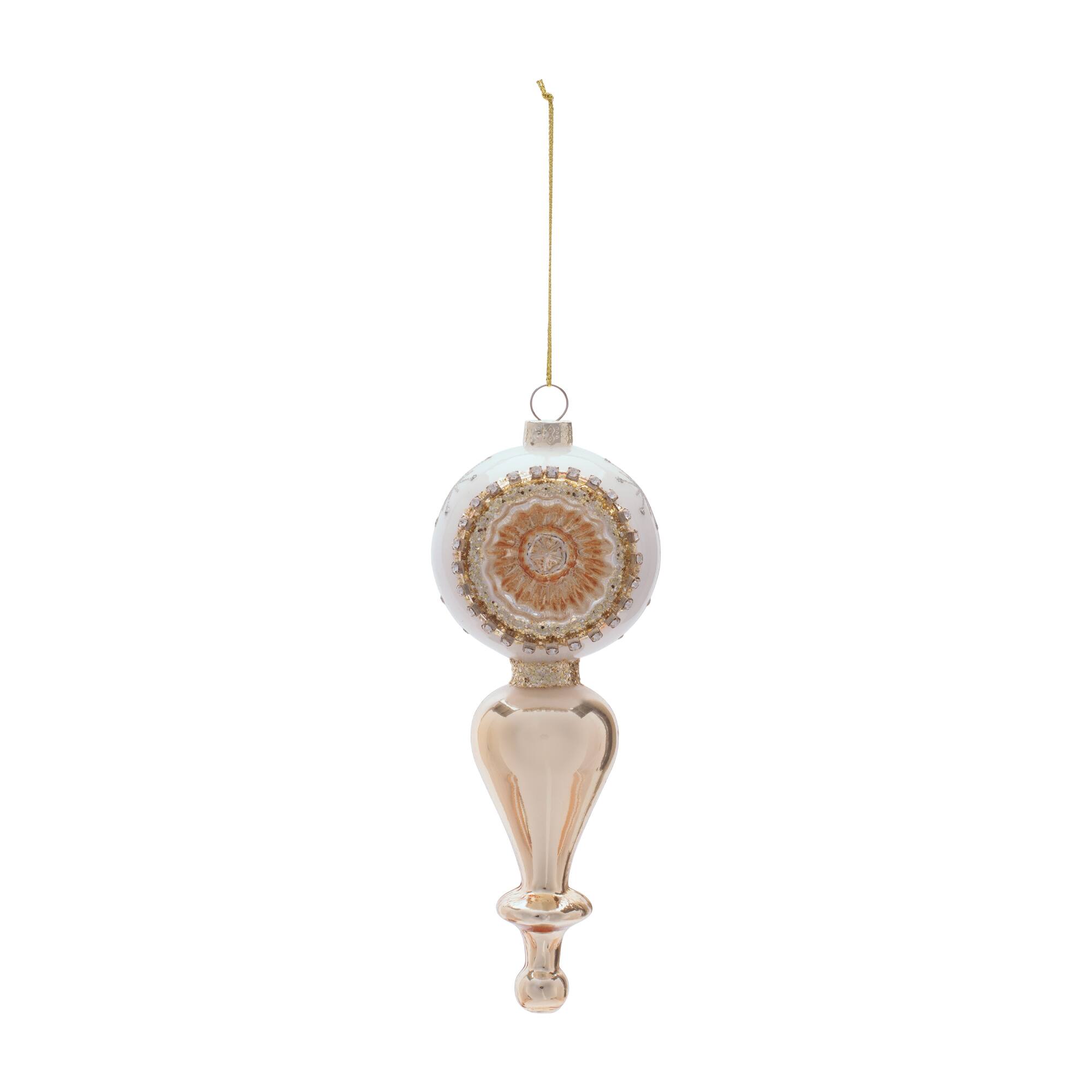 Melrose 7.75" Glass Finial Reflector Ornament Set