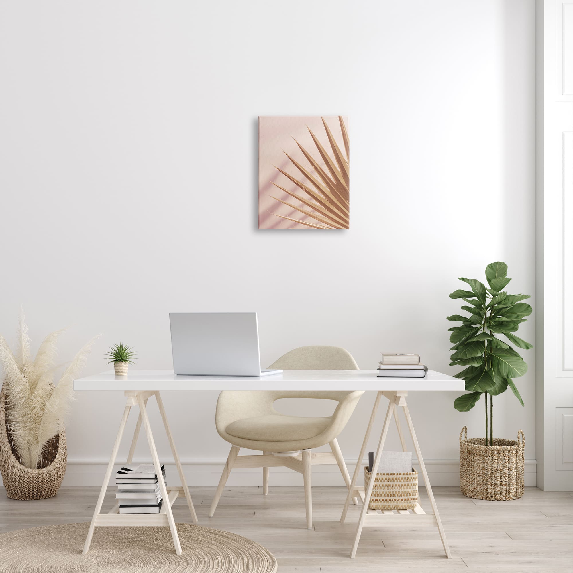 Stupell Industries Palm Frond Photograph Expressive Tropical Plant Sun Bleached Canvas Wall Art