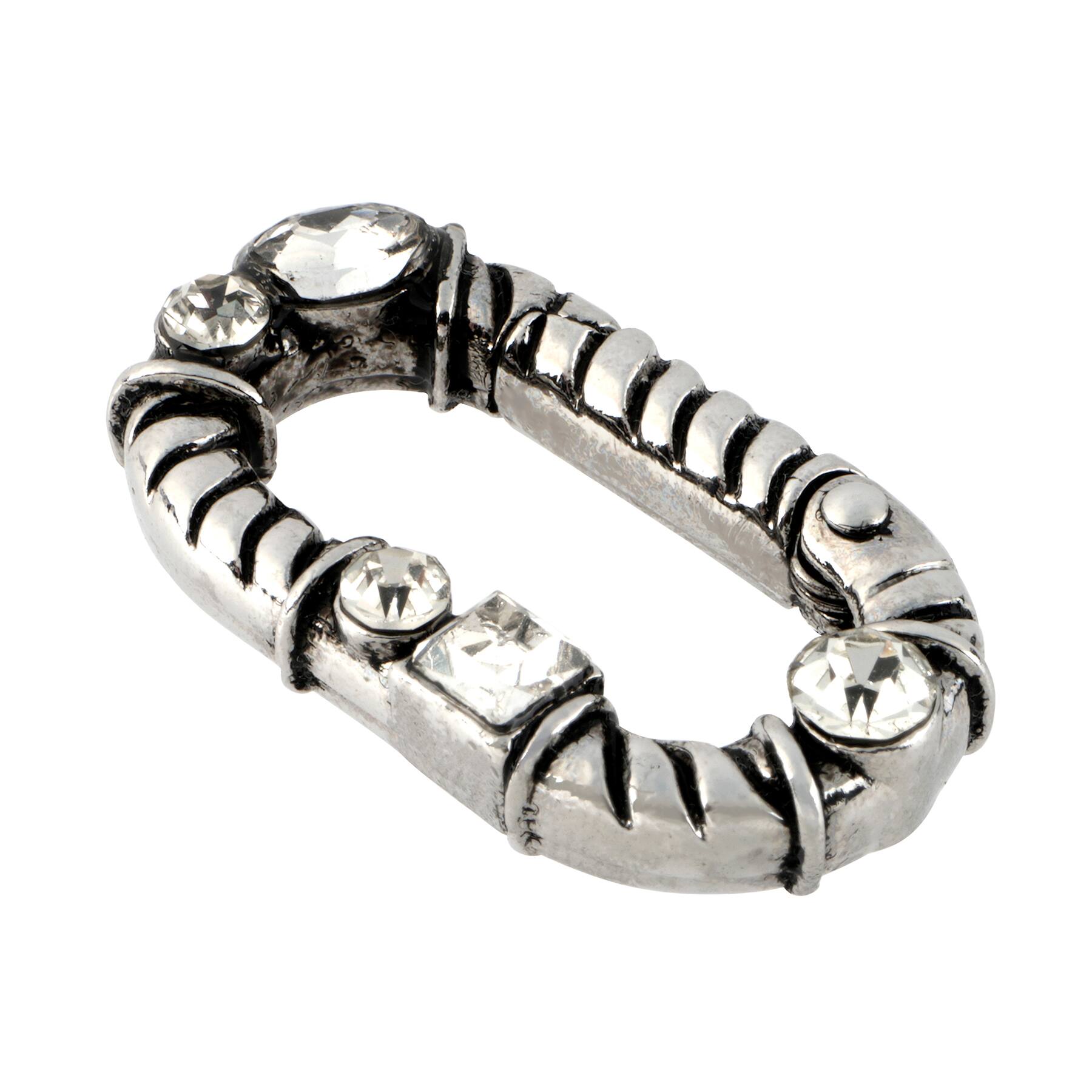 Rhodium & Crystal Oval Charm Connector by Bead Landing™