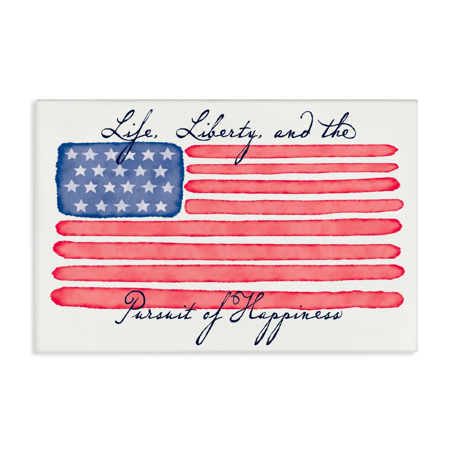 Stupell Industries All American Patriotic Phrase Canvas Wall Art