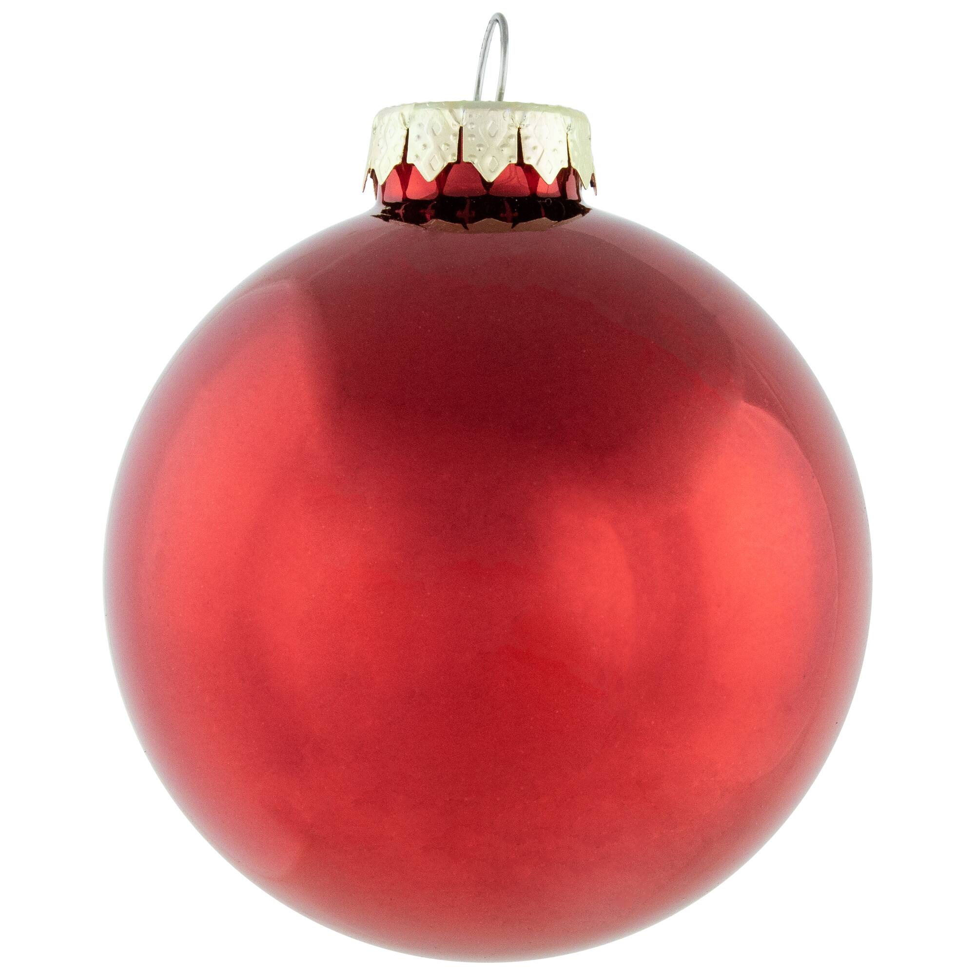 96ct. Shiny & Matte Red Glass Ball Ornaments
