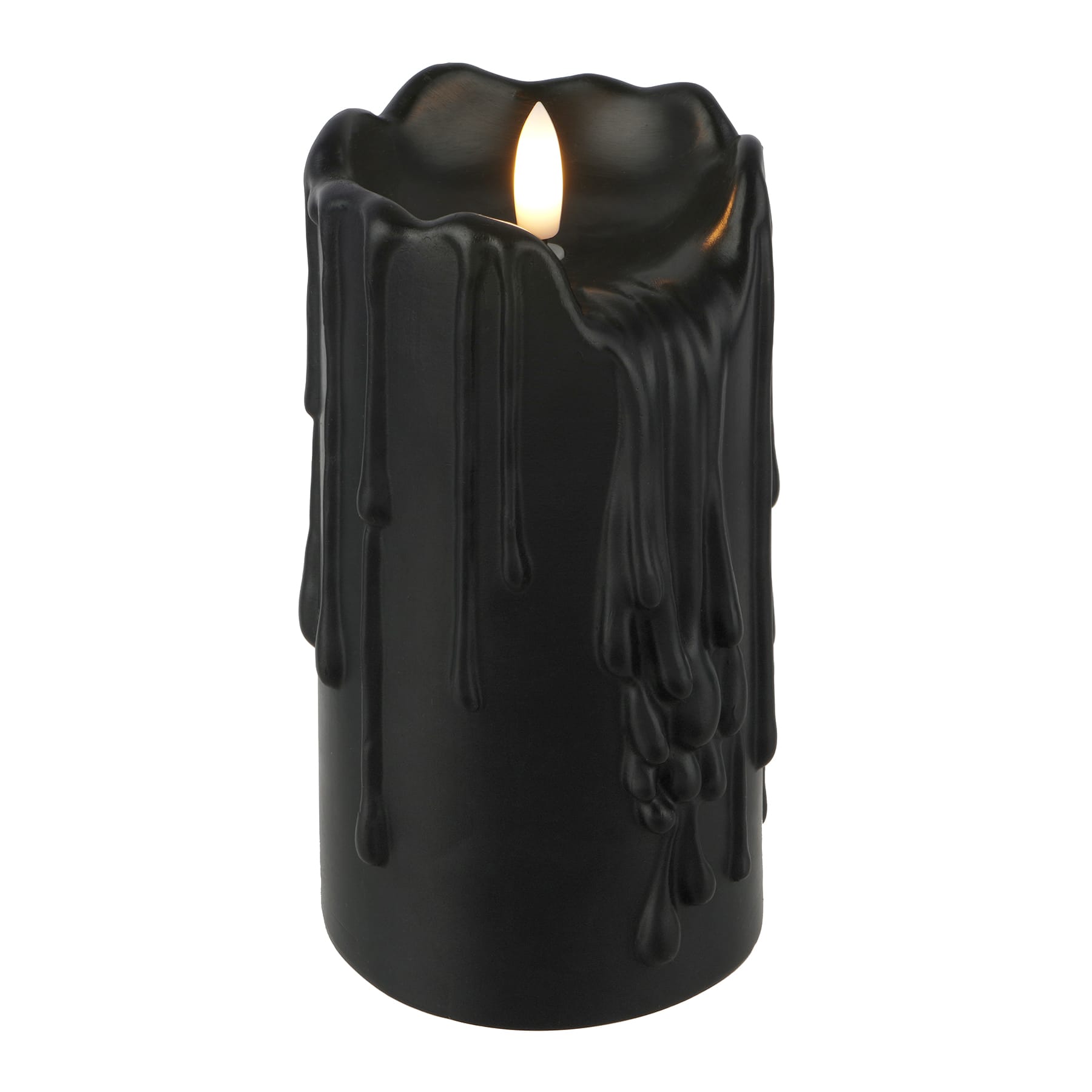 Black Dripping LED Pillar Candle by Ashland