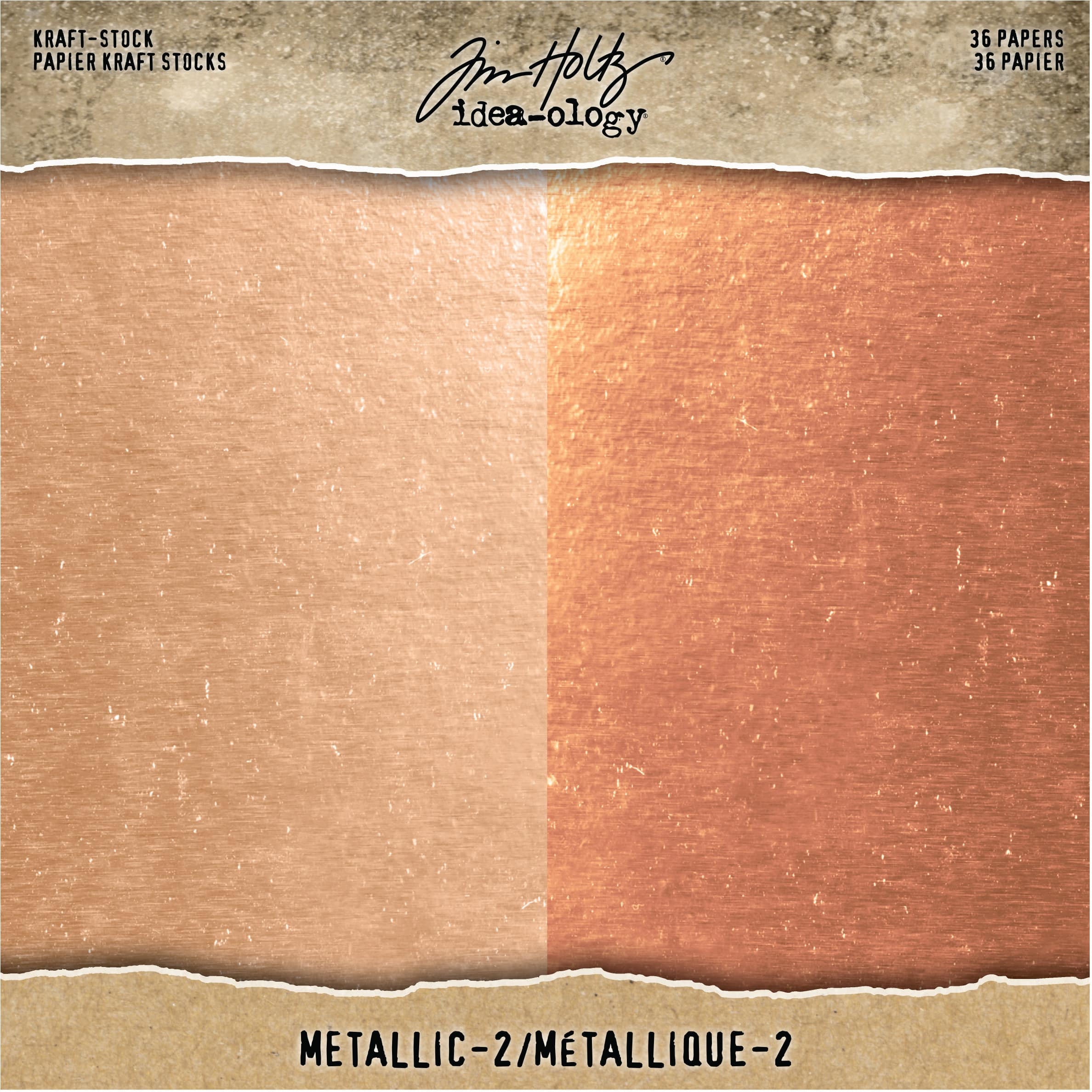 Idea-Ology Paper Stash Metallic No.2 Kraft Paper Pad, 8" x 8"
