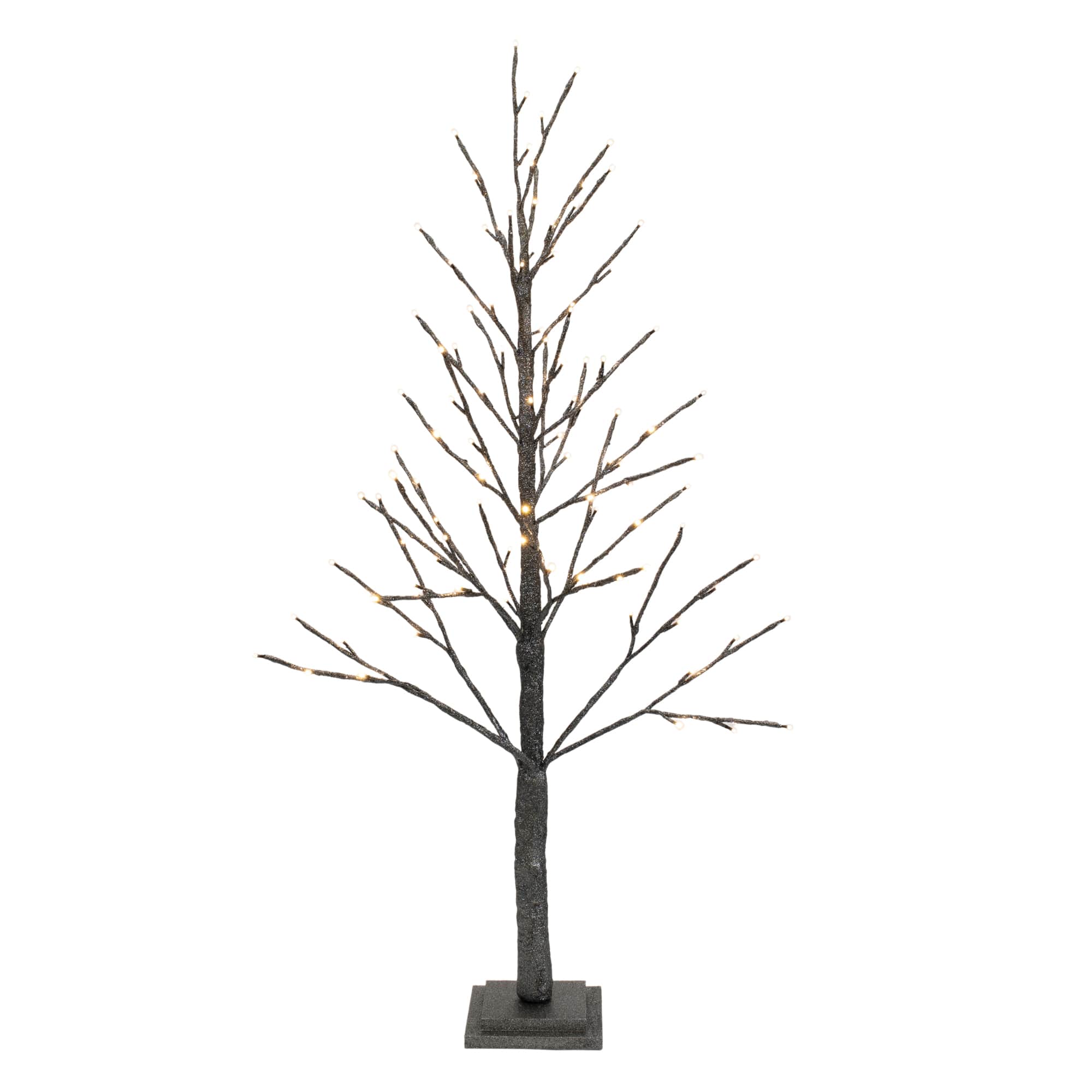 Melrose 48" LED Gray & Silver Glittered Twig Tree Décor | Michaels®