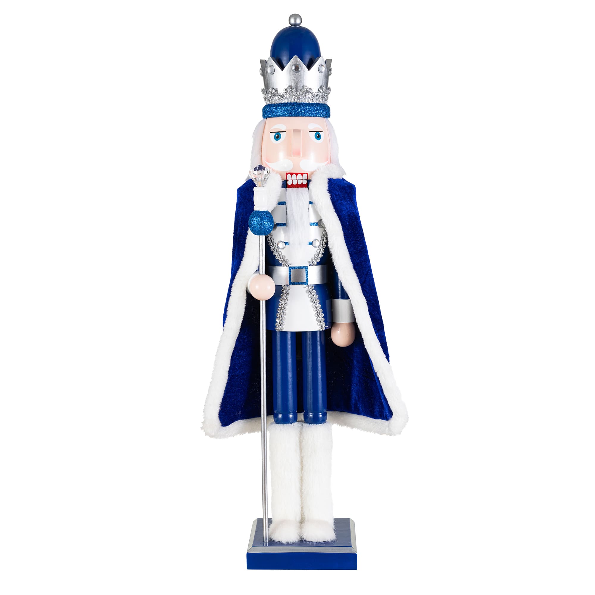 Glitzhome® 24" Wooden Christmas Blue King Nutcracker