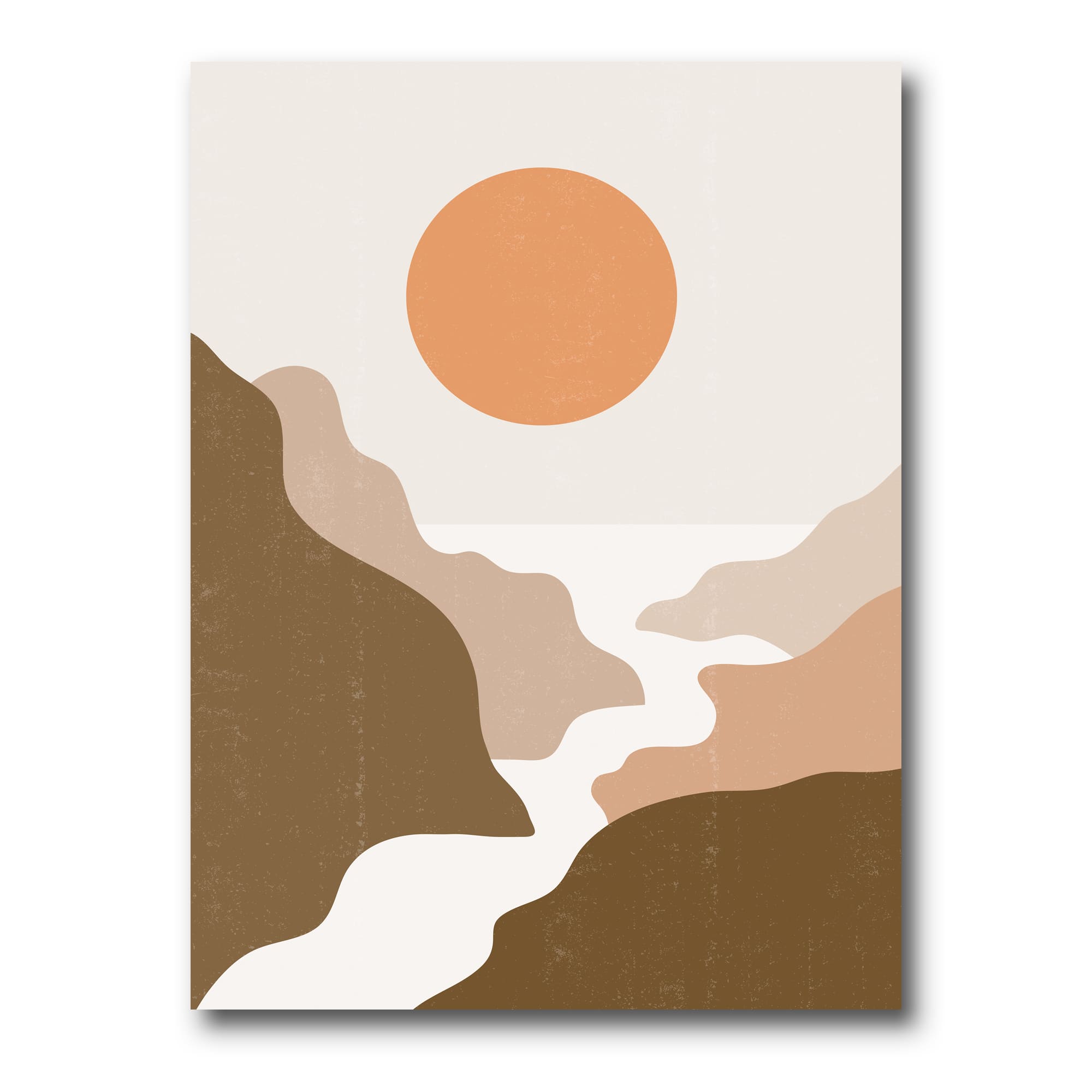 Designart - Lanscape With Full Moon In Terracotta Tones