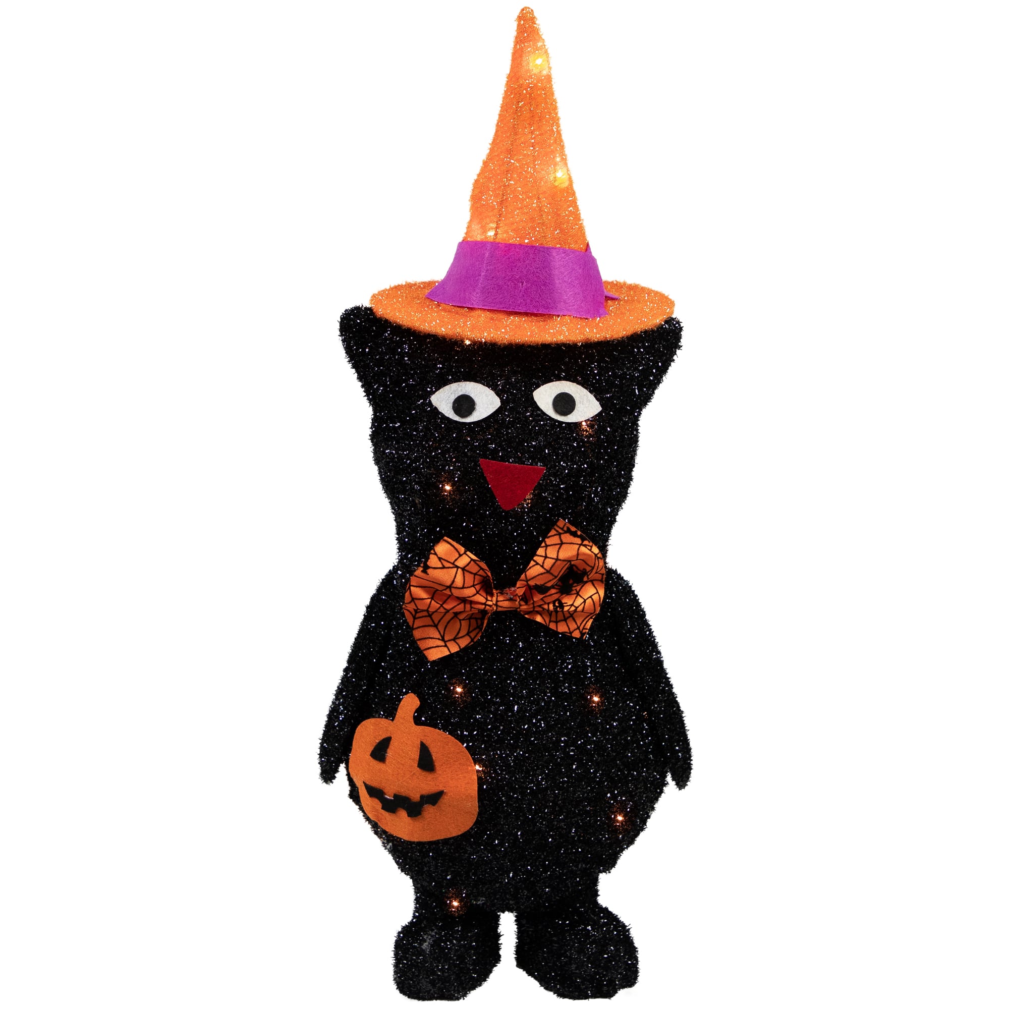 24" Lighted Black Cat in Witch's Hat Outdoor Halloween Decoration By Northlight | Michaels®