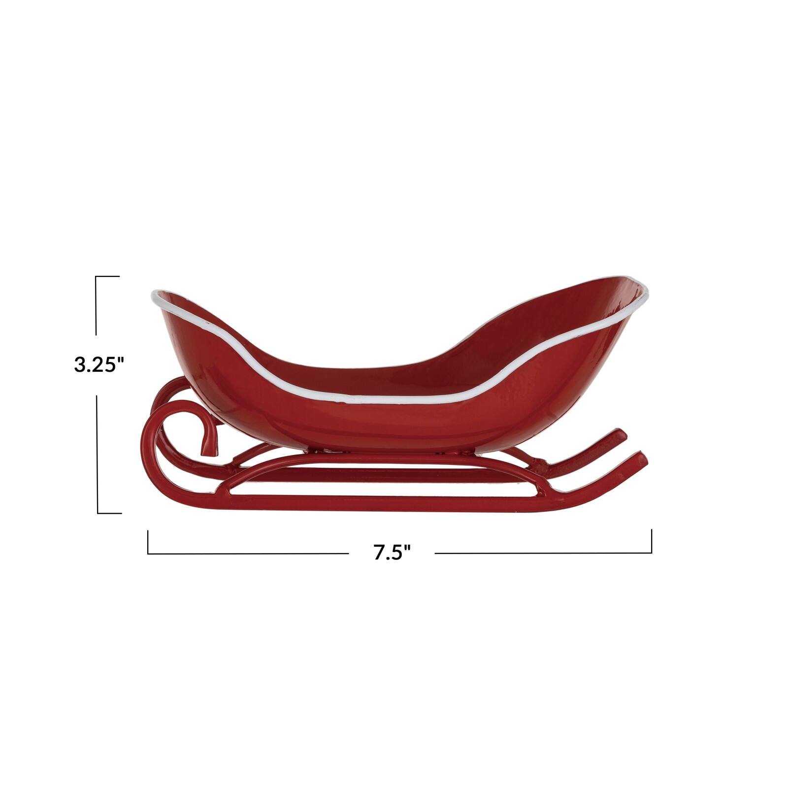 Hello Honey® 7.5" Red & White Holiday Metal Sleigh Soap Dish
