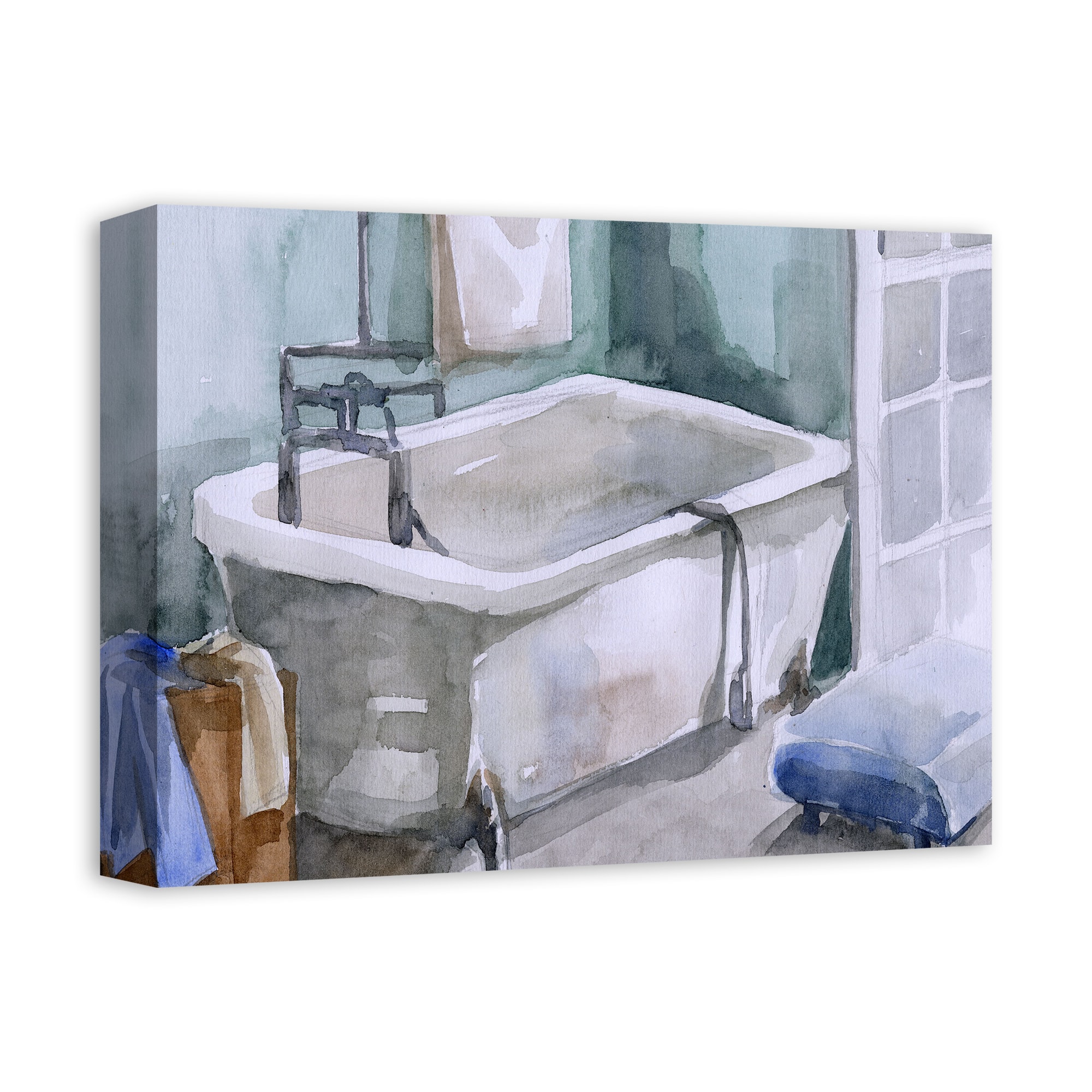 Bathroom Scene 16" x 12" Canvas Wall Art