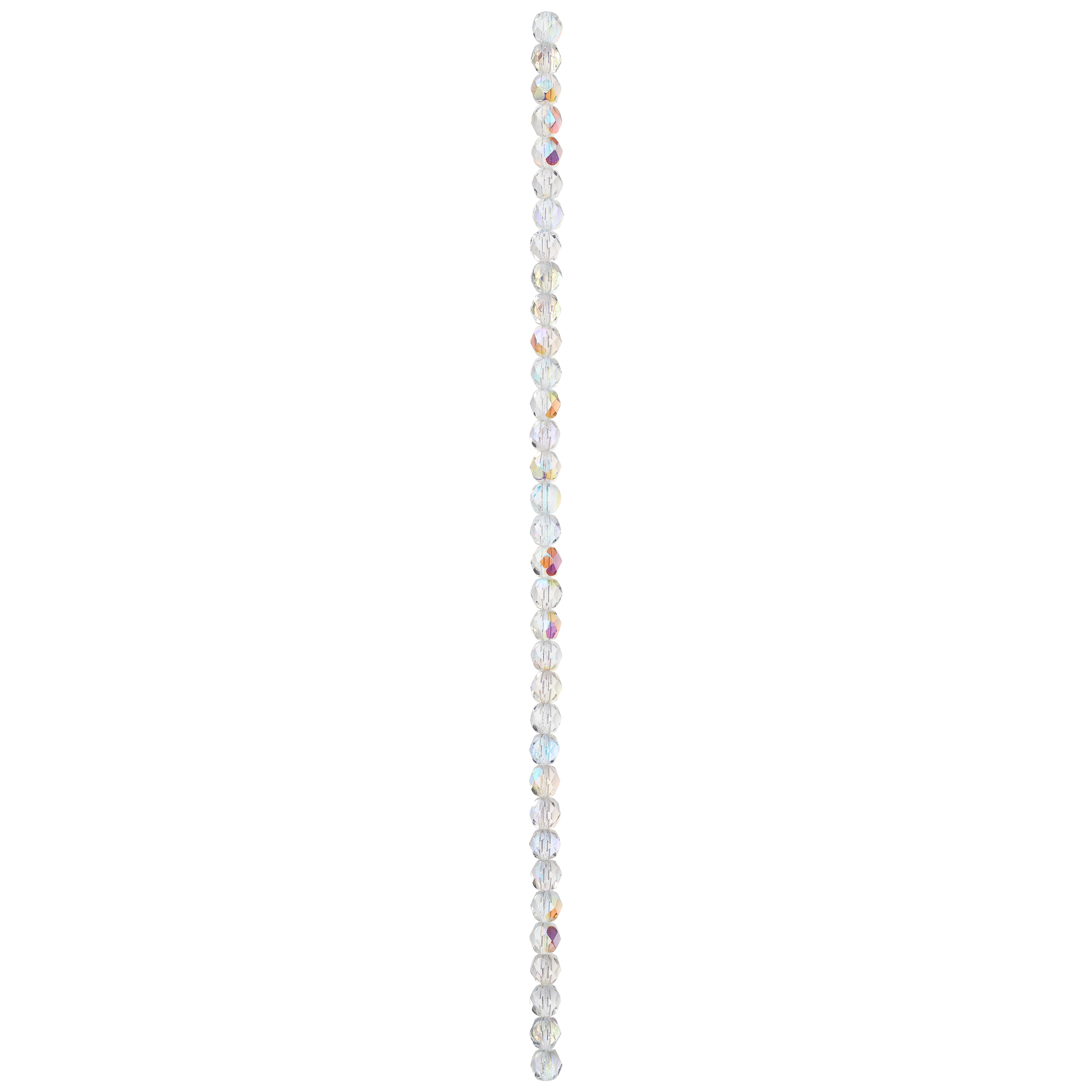 Crystal Aurora Borealis Czech Glass Faceted Round Beads, 6mm by Bead Landing™