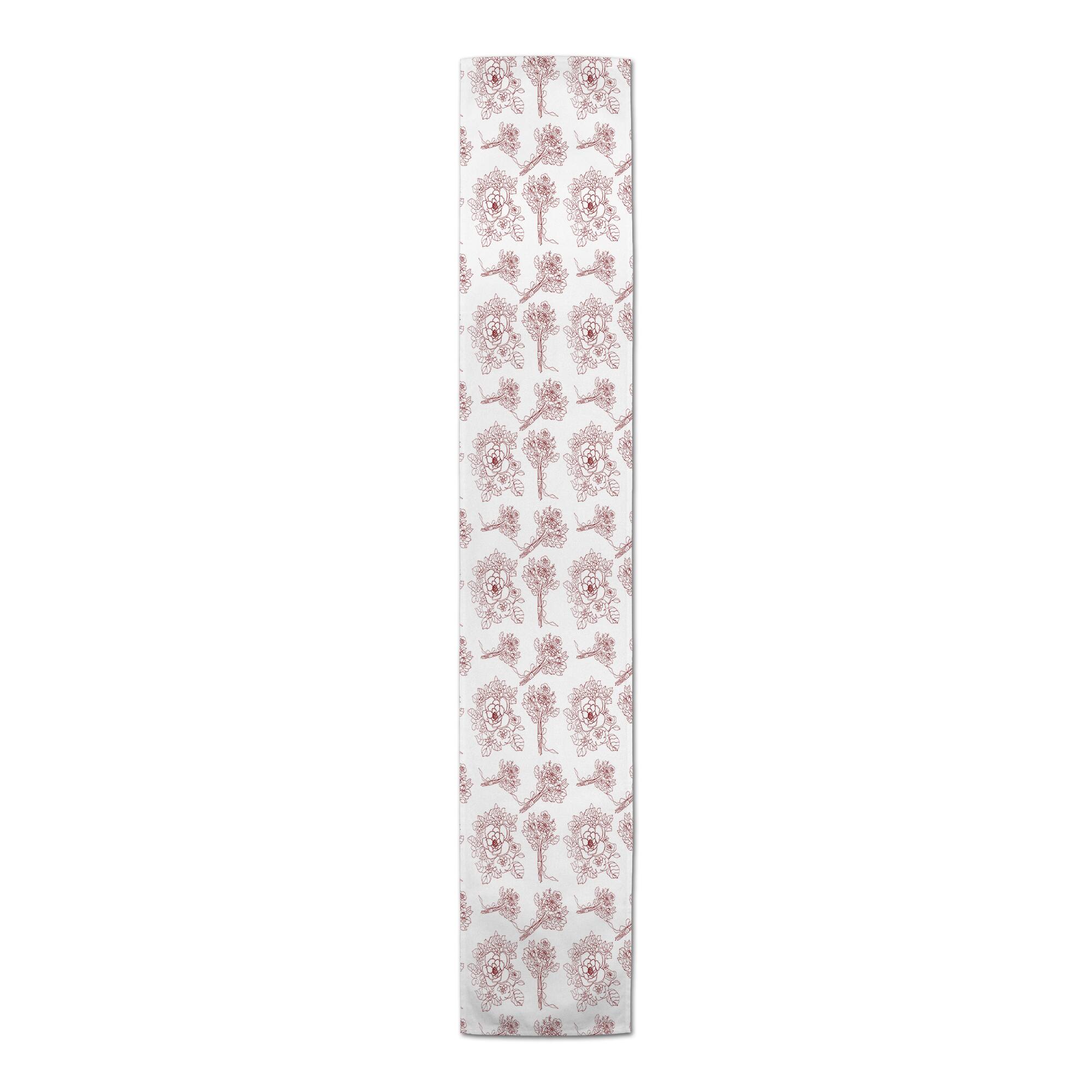 Floral Drawings Indoor/Outdoor Table Runner