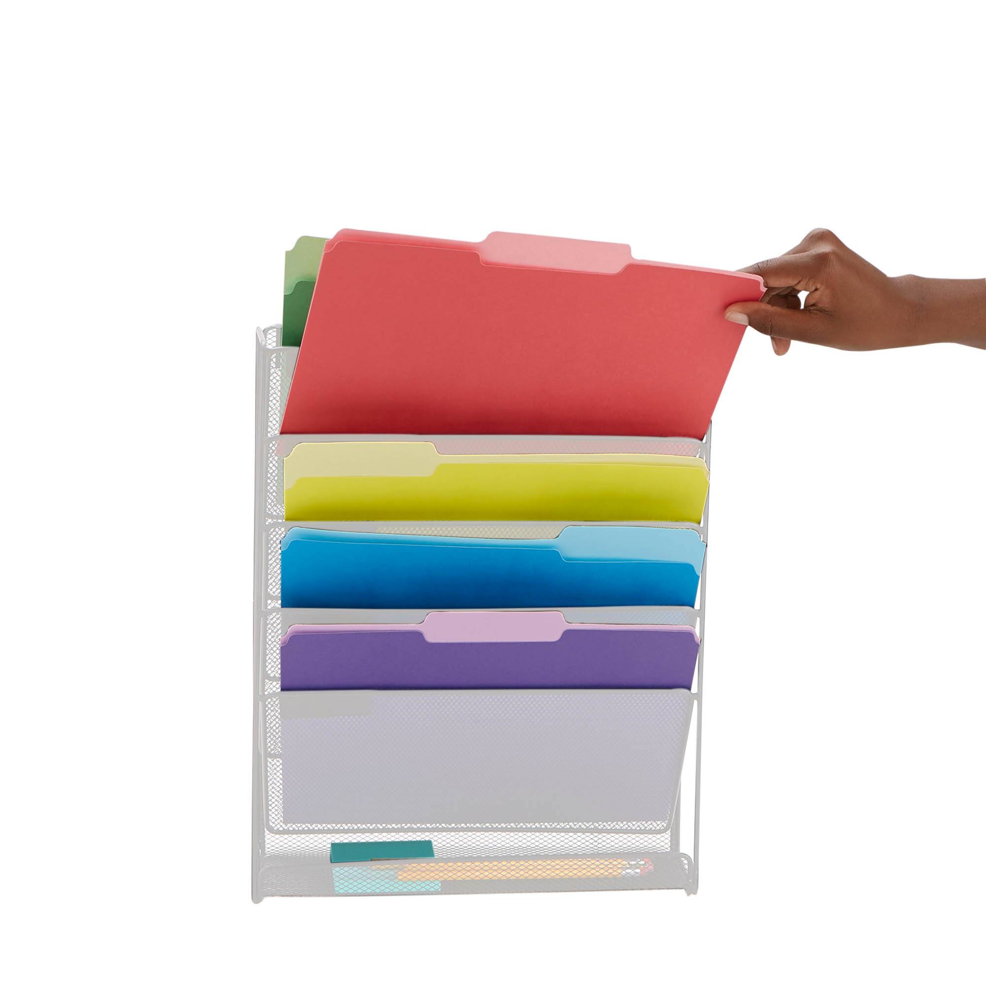 Mind Reader 6 Compartment Vertical Hanging Wall File & Chart Organizer