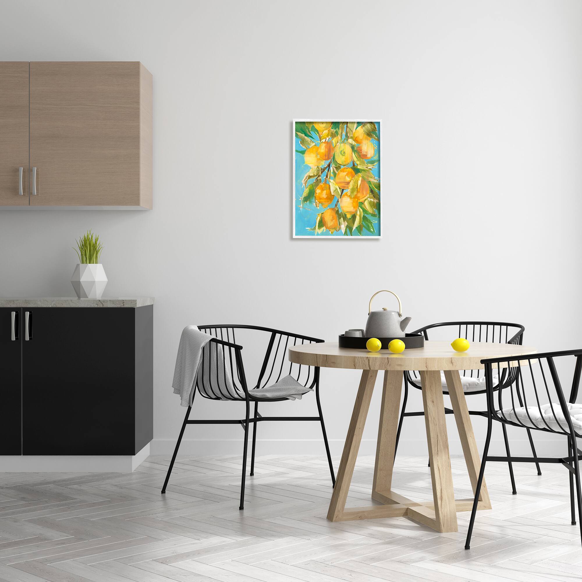 Stupell Industries Ripe Lemon Tree Painting Wall Accent with White Frame