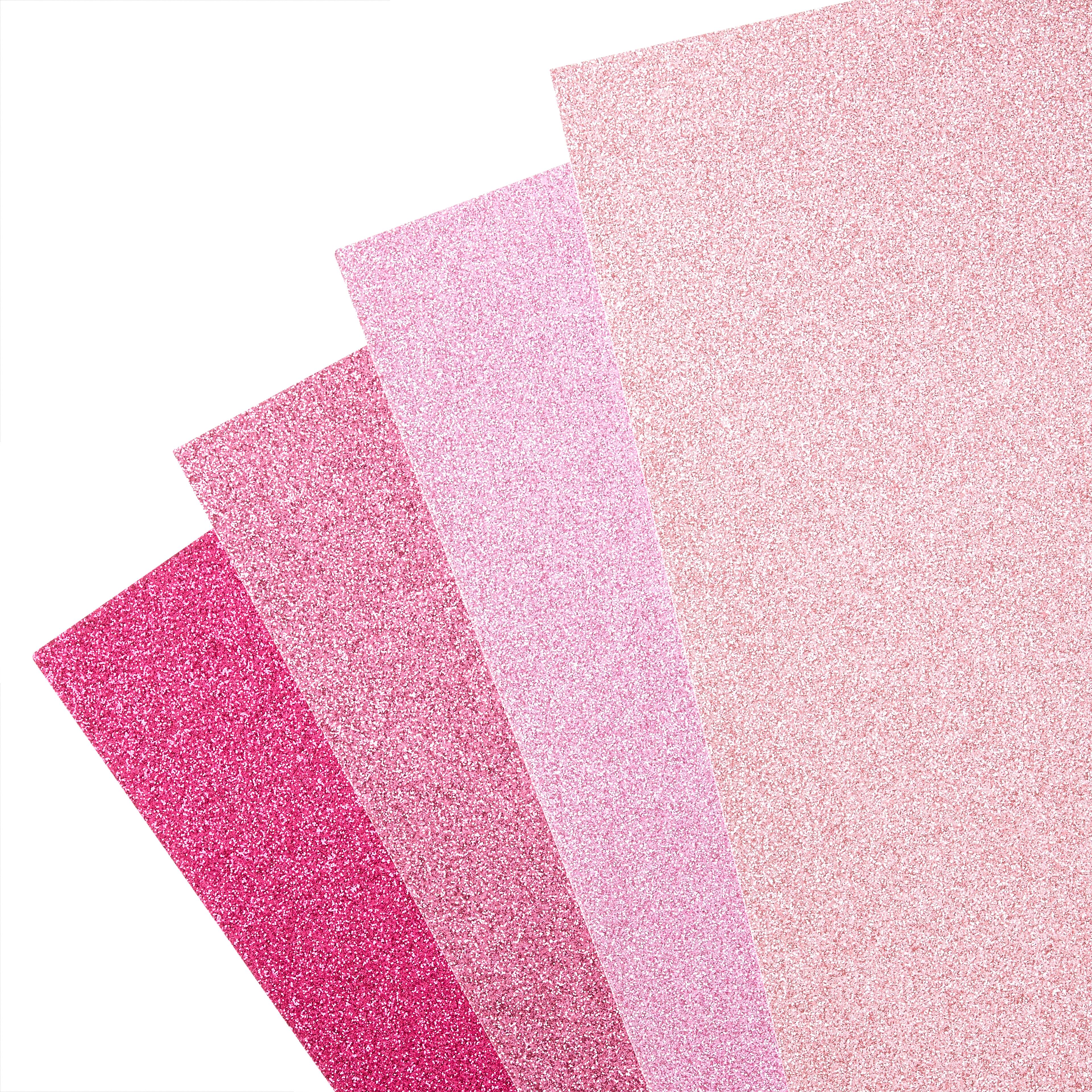 12 Packs: 24 ct. (288 total) Pink Hues Glitter 8.5" x 11" Cardstock Paper by Recollections™