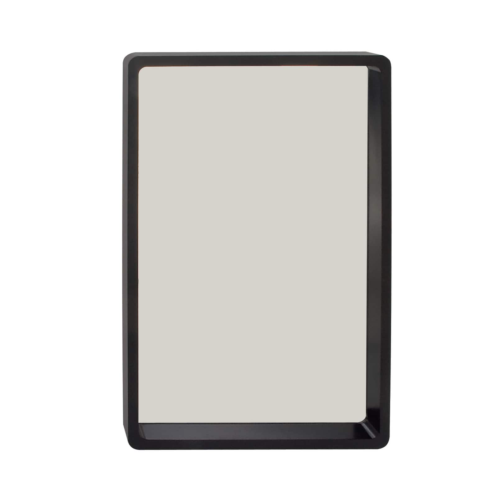 36" Black Contemporary Wood Wall Mirror