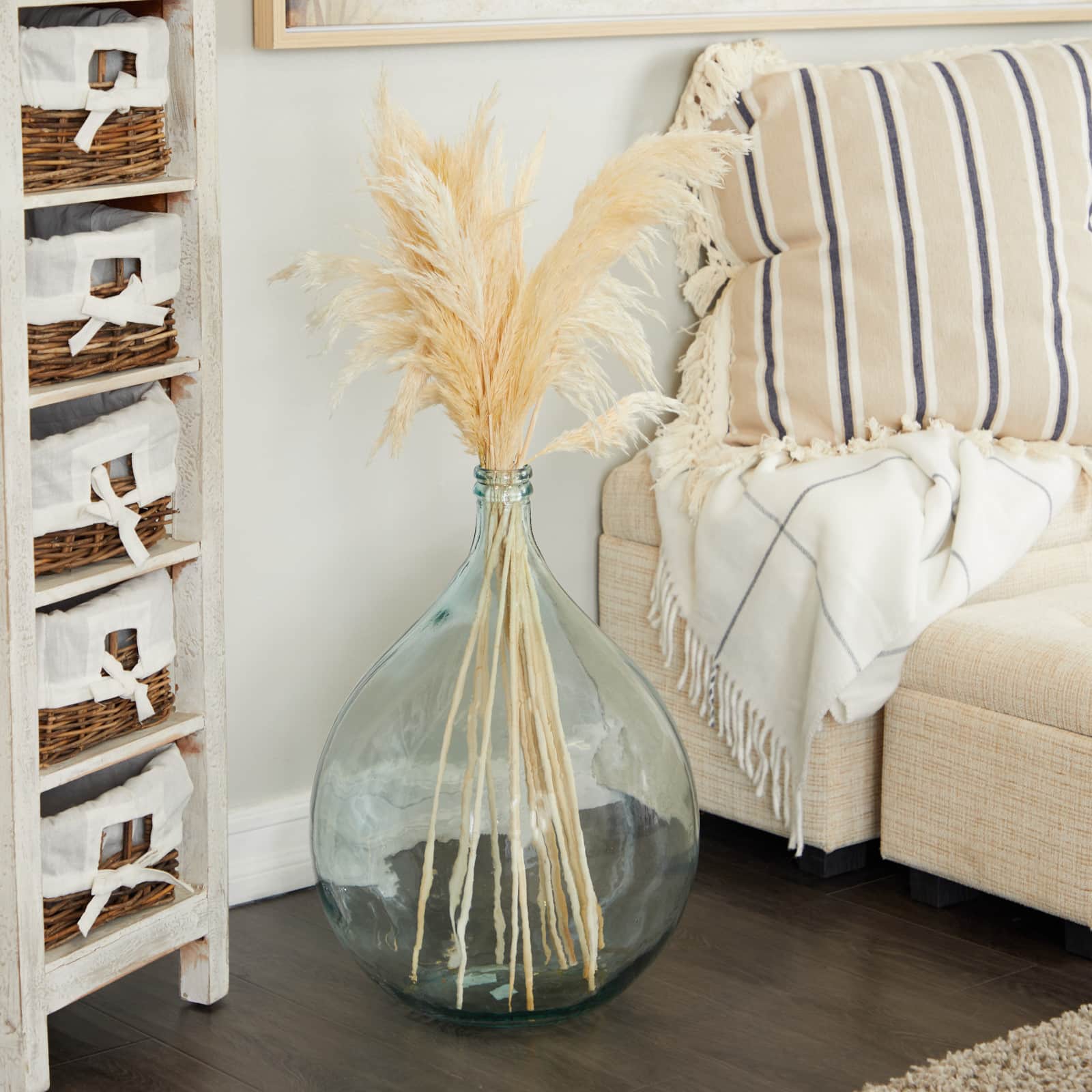 Clear Recycled Glass Handmade Spanish Vase 16" x 16" x 22"