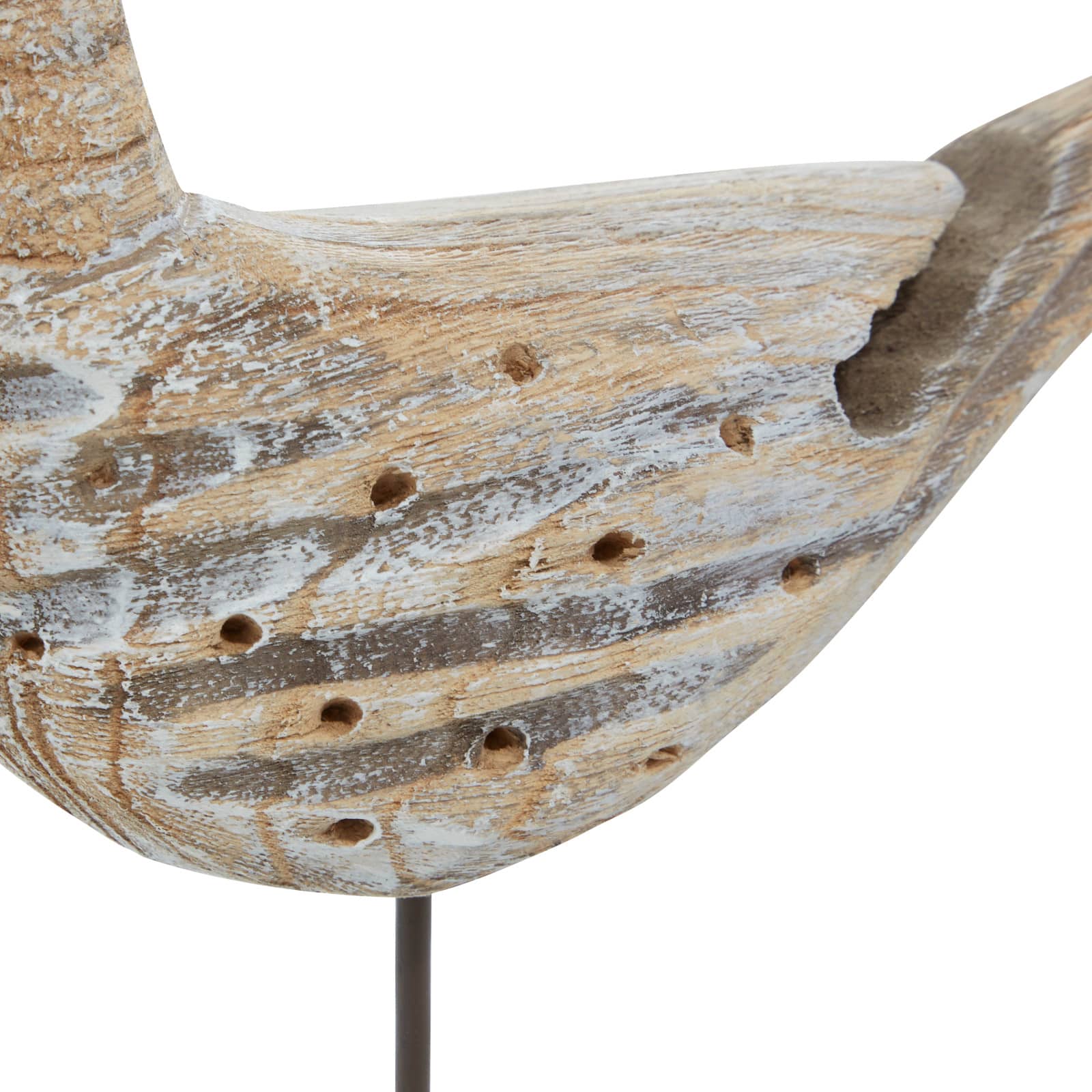 Set of 3 Brown Wood Coastal Bird Sculpture, 11" x 14"