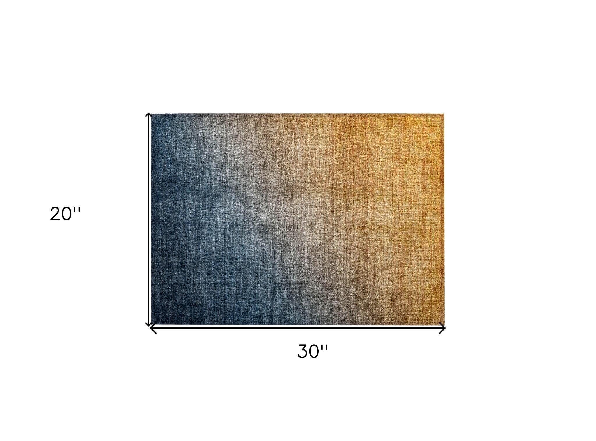 HomeRoots 30" x 20" Denim & Gold Ombre Washable Indoor/Outdoor Area Rug
