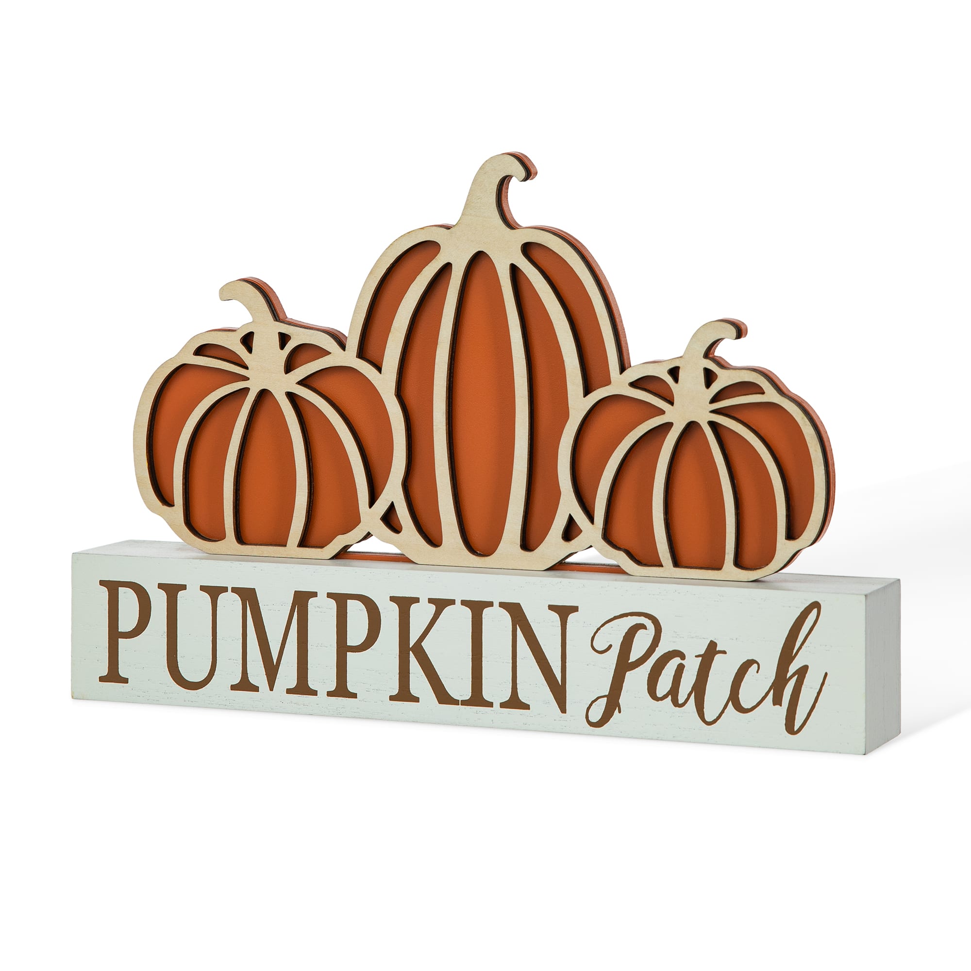 Glitzhome® 11.75" Fall Wood Pumpkin Patch Table Sign