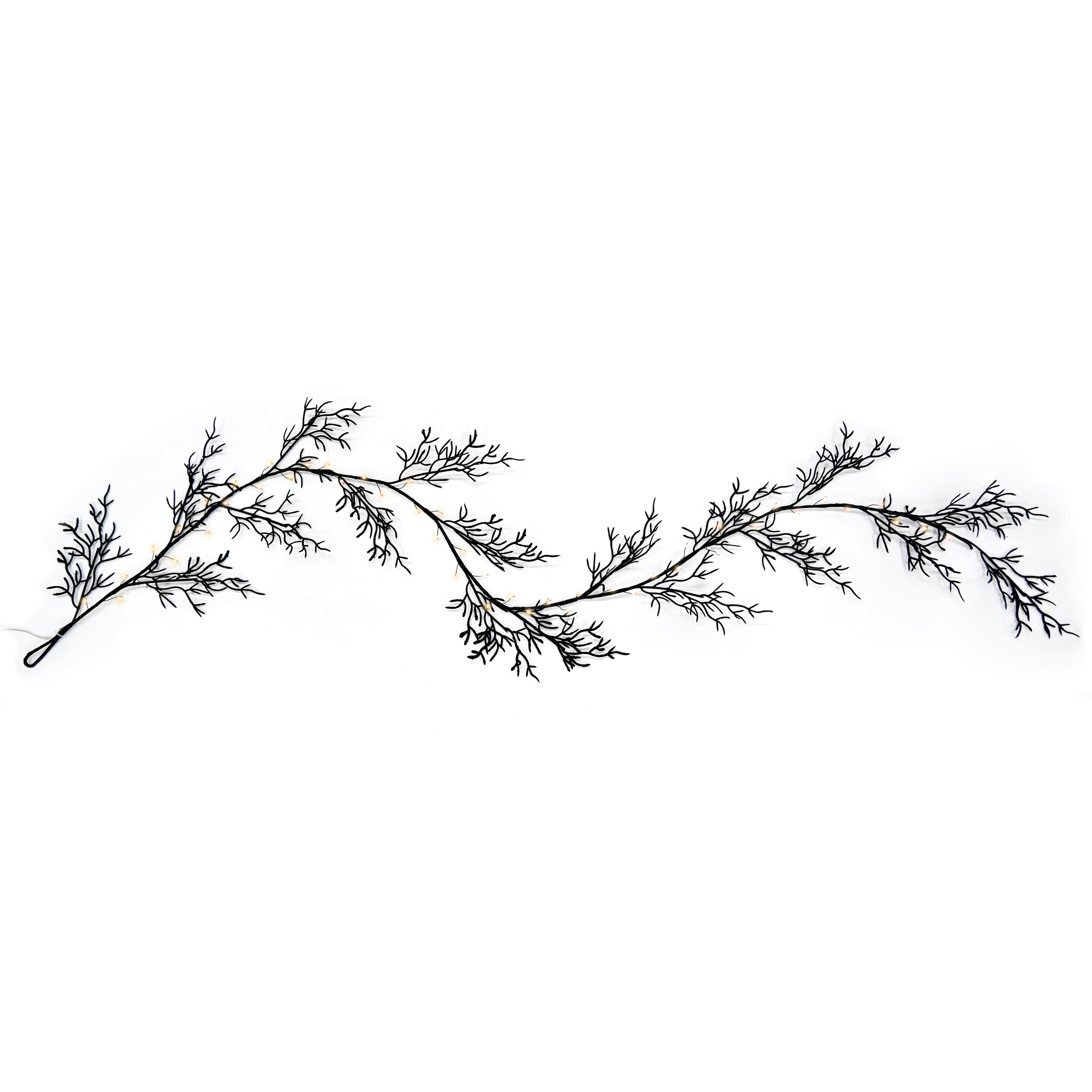 48ct. Black Flocked Branch LED String Lights by Ashland®