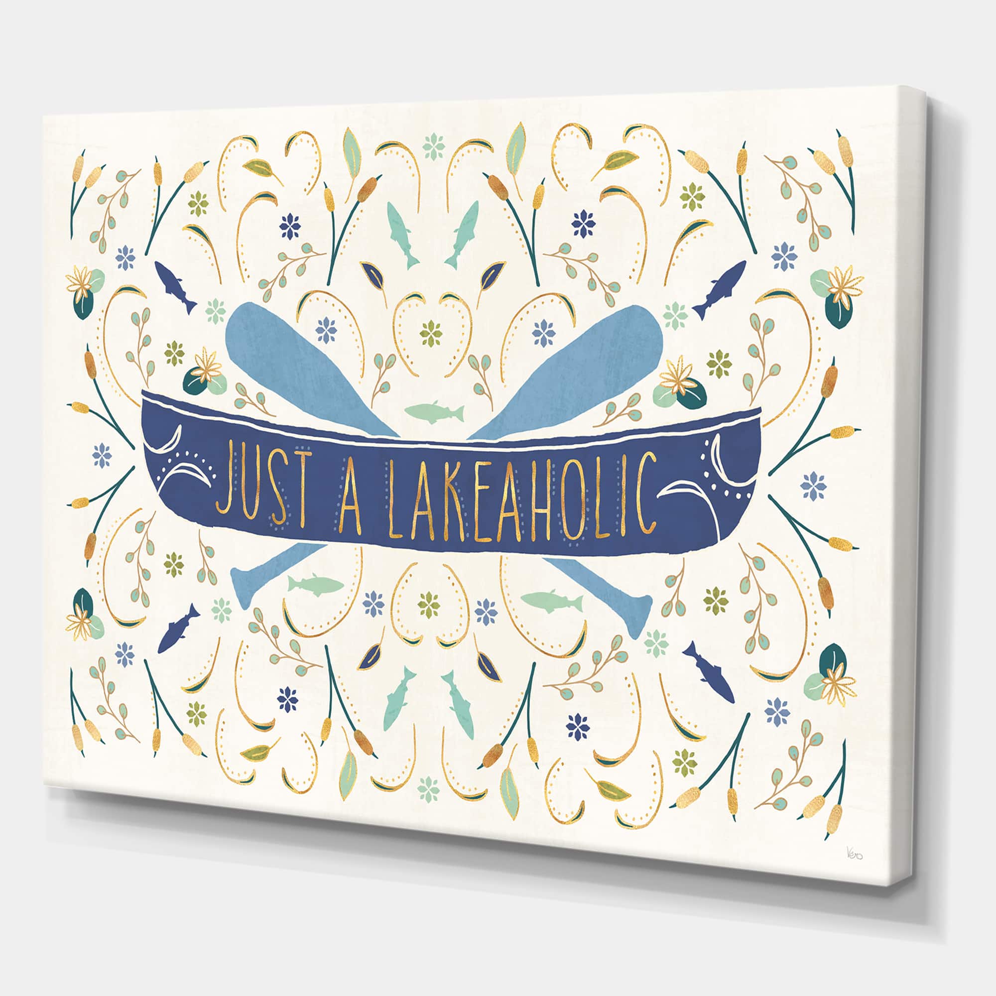 Designart - Just a Lakeaholic - Lake House Canvas Art