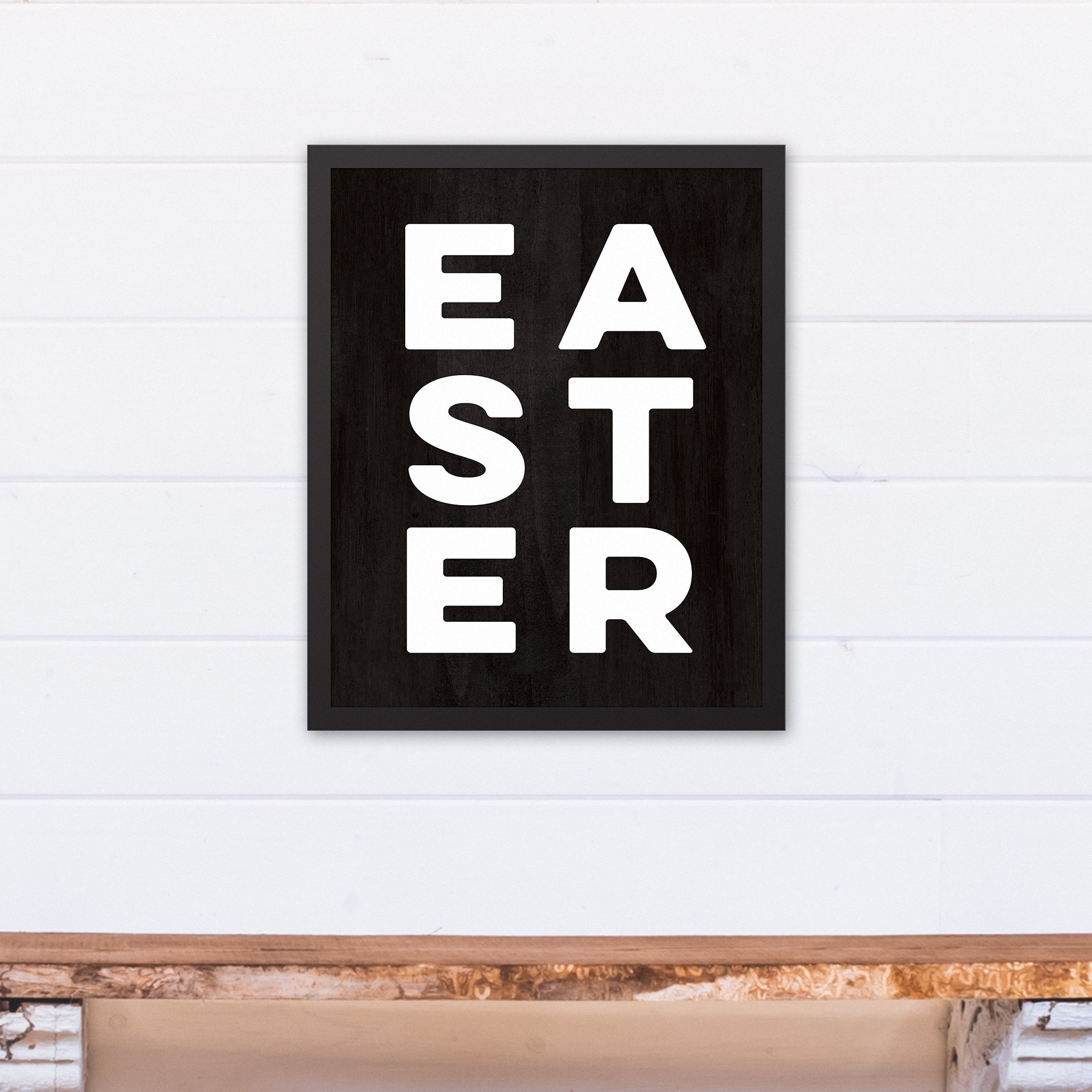 Easter Typography 16" x 20" Black Floating Framed Canvas