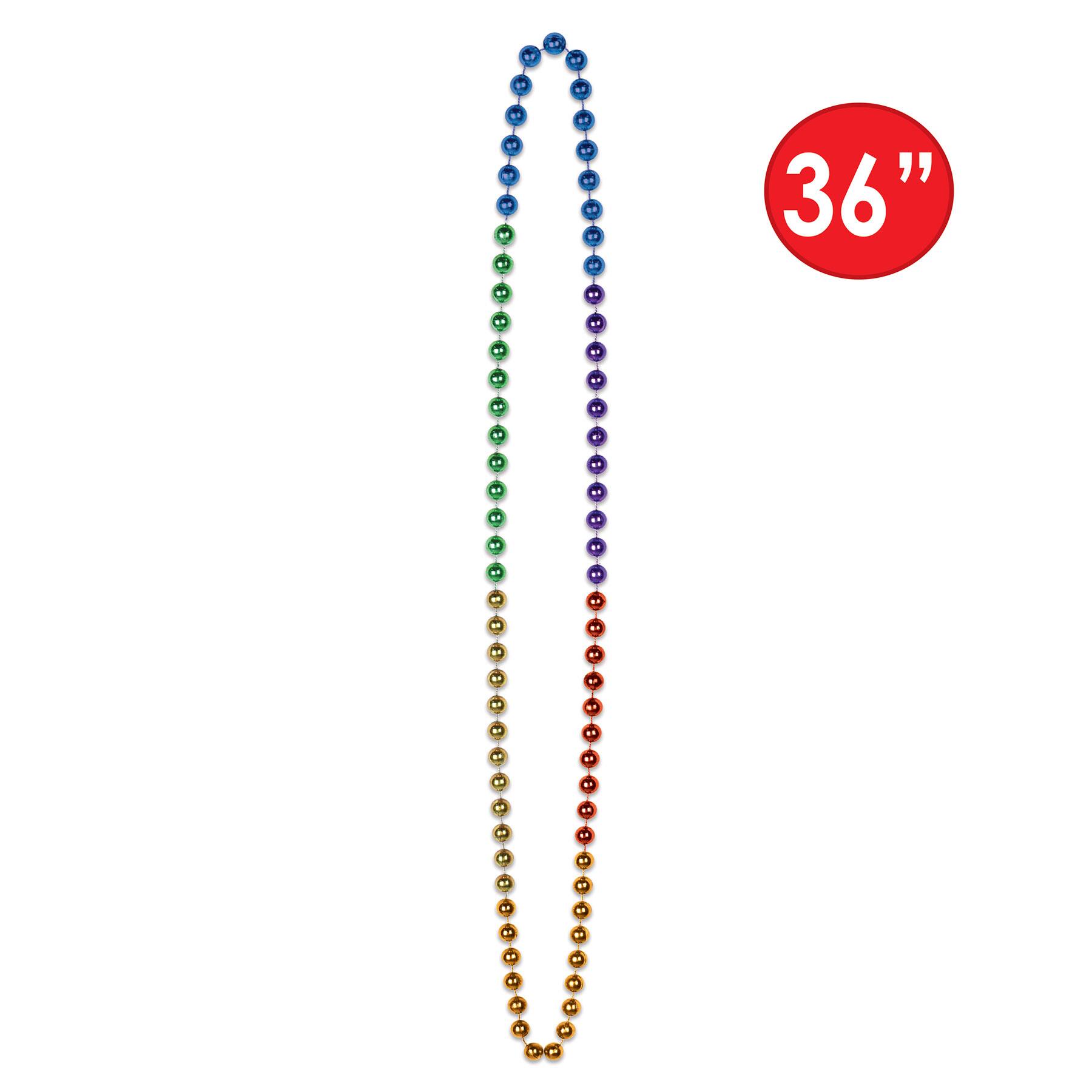 Beistle 36" Rainbow Beads, 18ct.