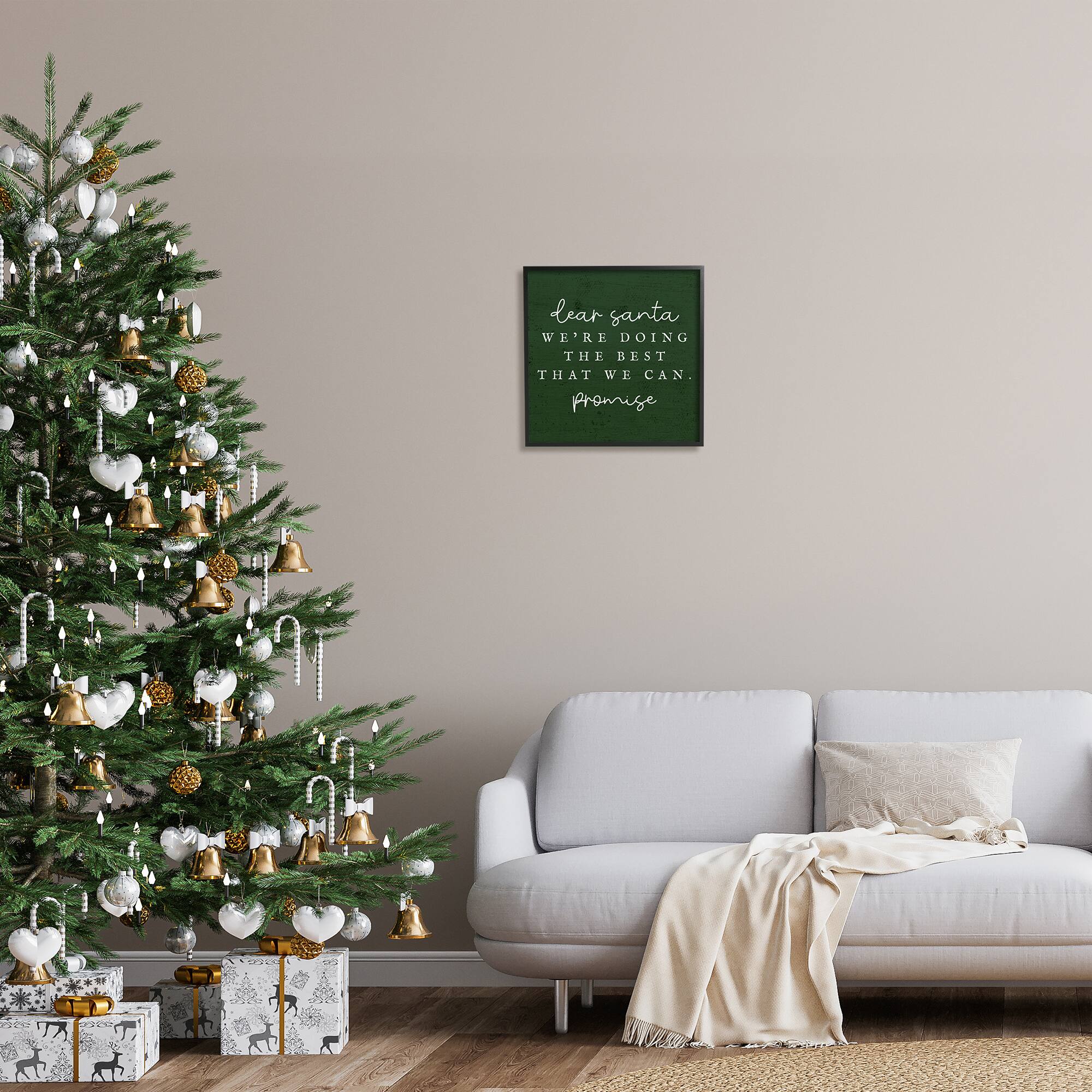 Stupell Industries Dear Santa Best We Can Phrase Framed Giclee Art