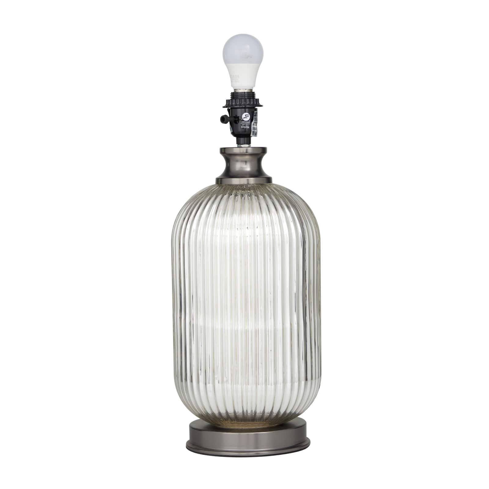 Grey Glass Modern Accent Lamp, 16" x 16" x 27"