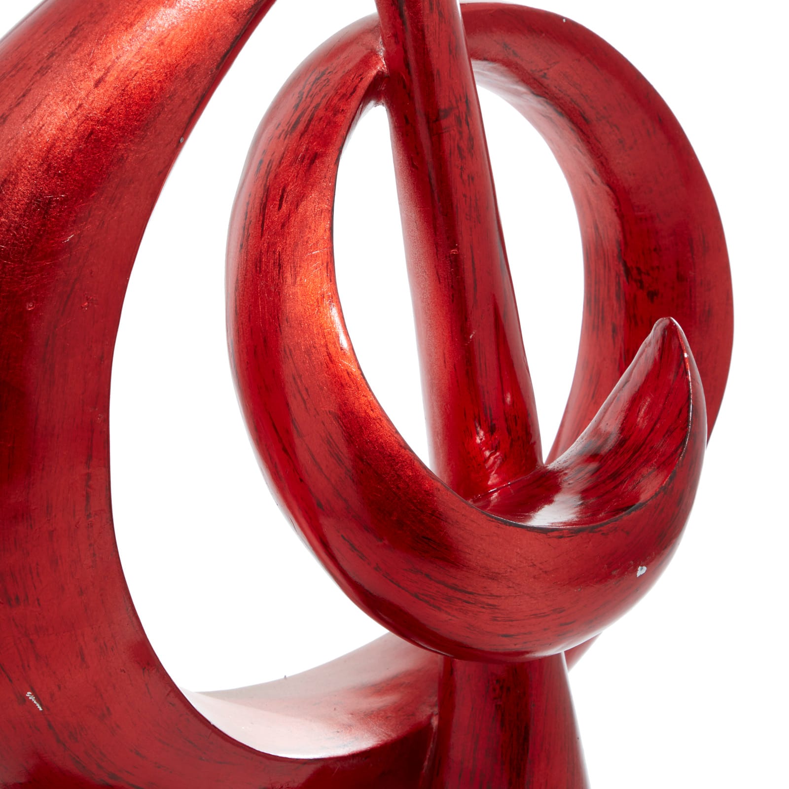 33" Red Polystone Contemporary Abstract Sculpture