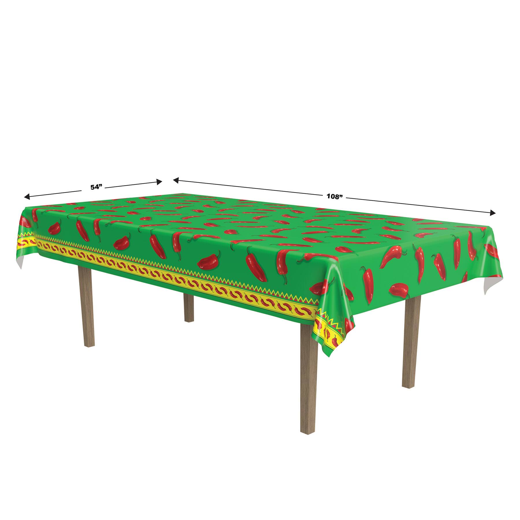 Beistle 54" x 108" Chili Pepper Plastic Table Cover