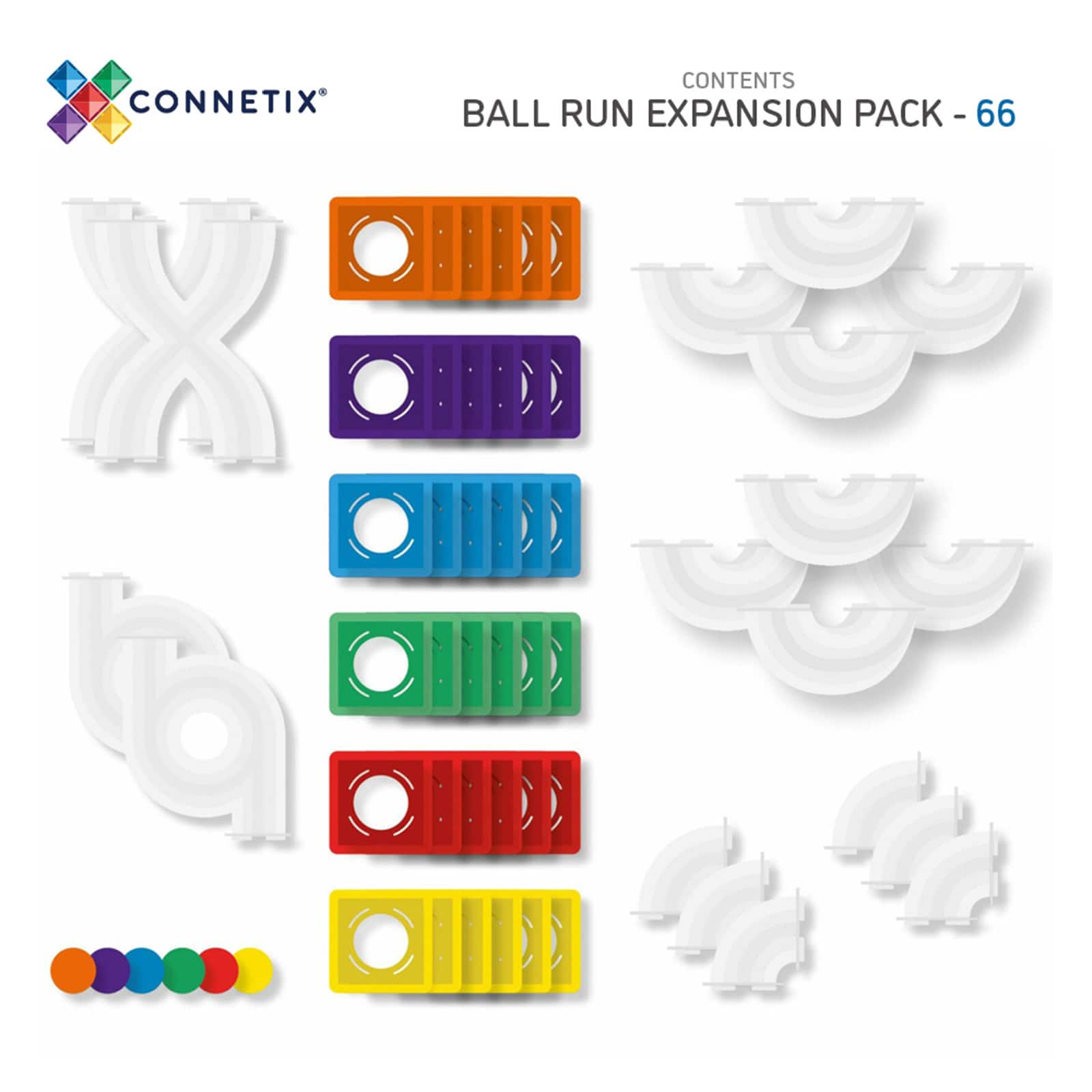 Connetix® Rainbow Magnetic Tiles Ball Run Expansion Kit